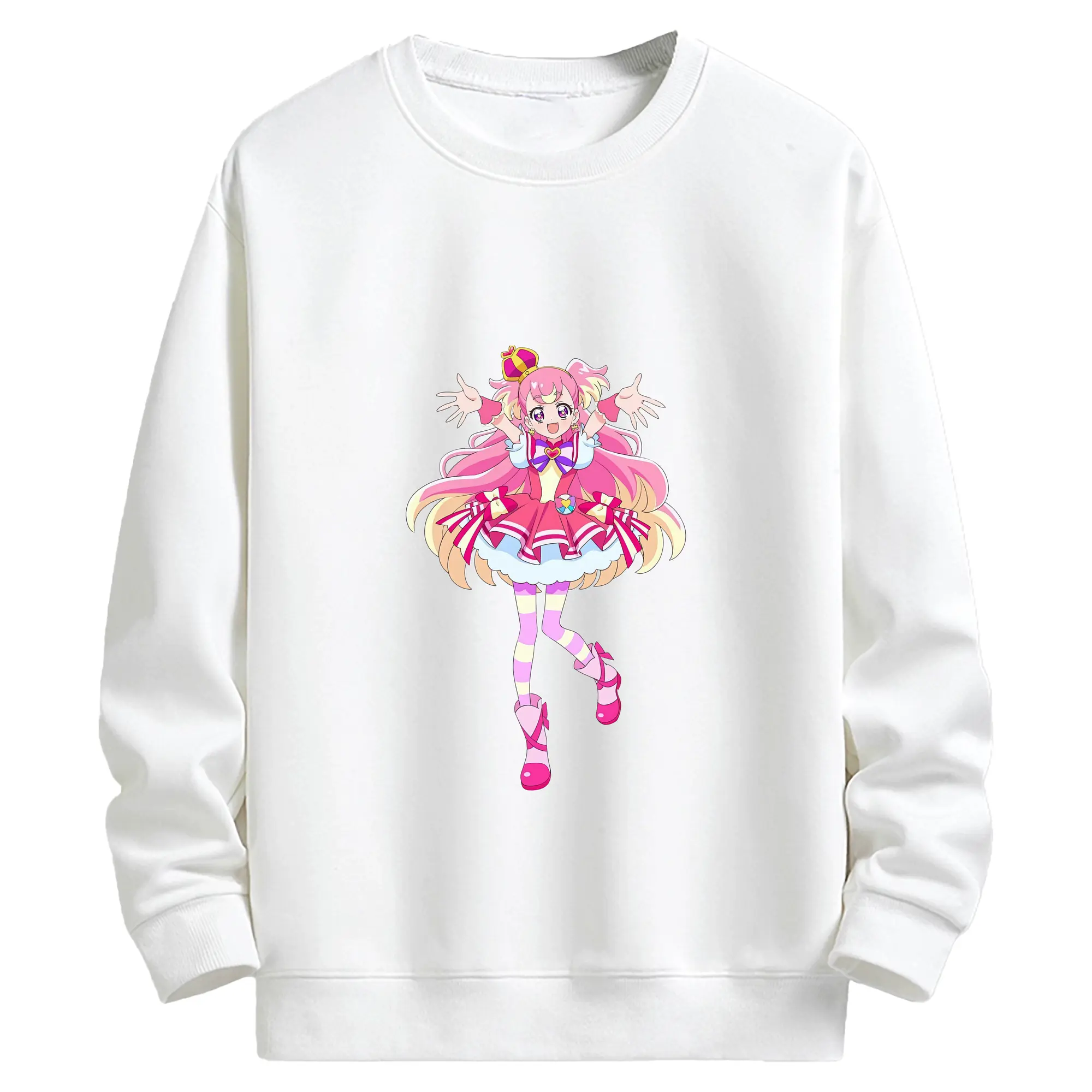 わんだふるぷりきゅあ グッズ 犬飼こむぎ - キッズ クルーネックスウェットシャツ ・ フロントプリント ・ 綿80％ ポリエステル20％ ・ 快適 通学 スポーツ 日常使い お散歩用