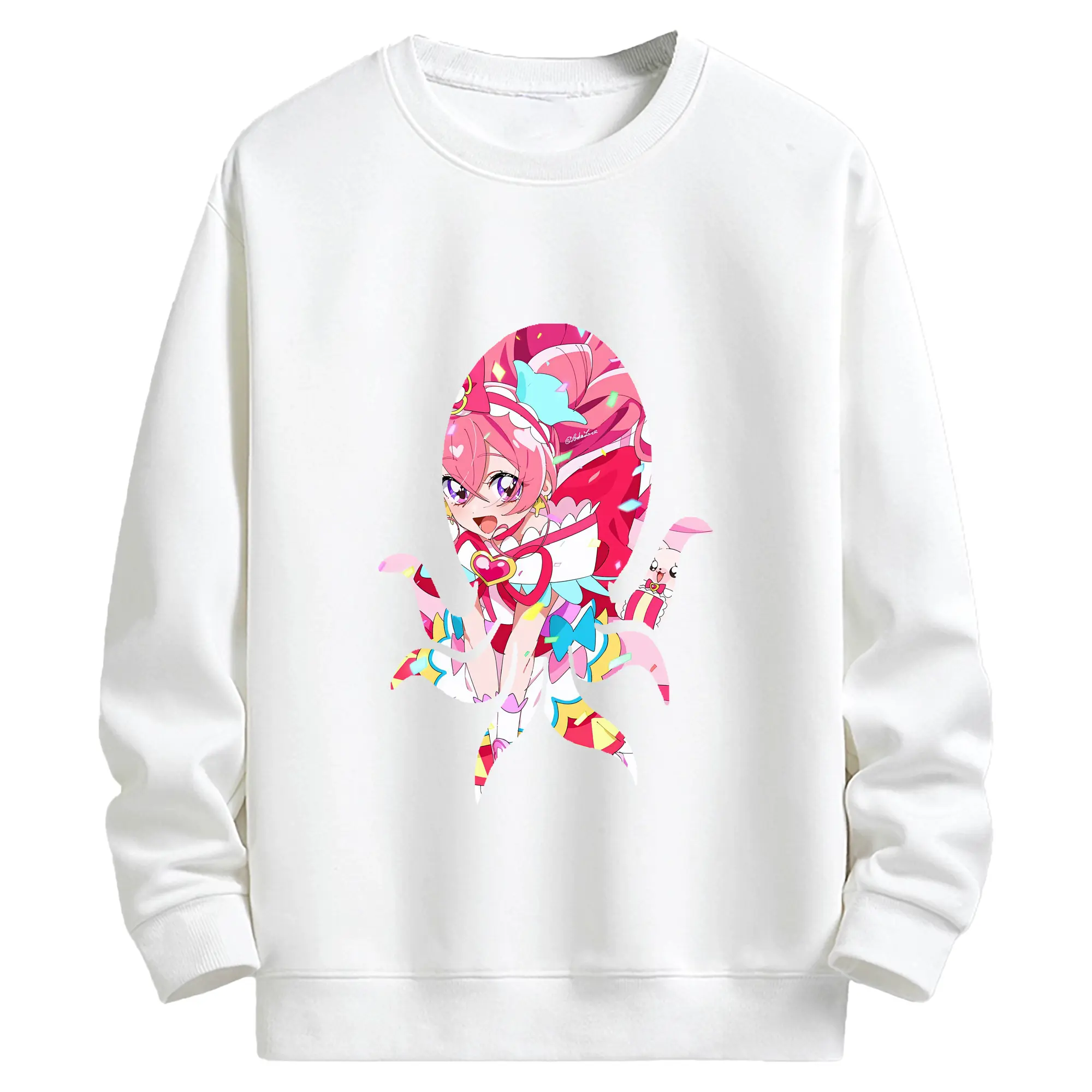 わんだふるぷりきゅあ グッズ 犬飼こむぎ - キッズ クルーネックスウェットシャツ ・ フロントプリント ・ 綿80％ ポリエステル20％ ・ 快適 通学 スポーツ 日常使い お散歩用