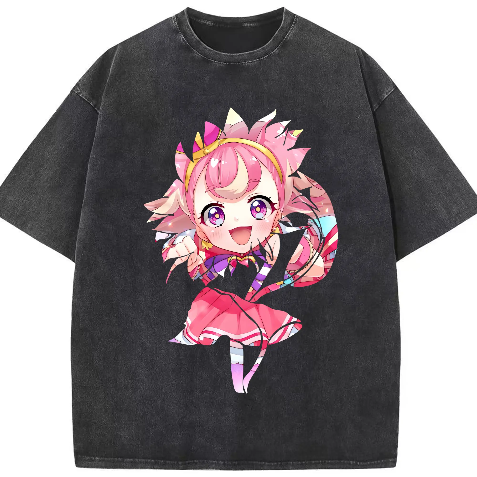 わんだふるぷりきゅあ グッズ 犬飼こむぎ - 綿100％ ヴィンテージ風 半袖Tシャツ ・ フロントプリント ・ 柔らか肌触り ・ 通気性 快適 ・ スポーツ カジュアル 外出用