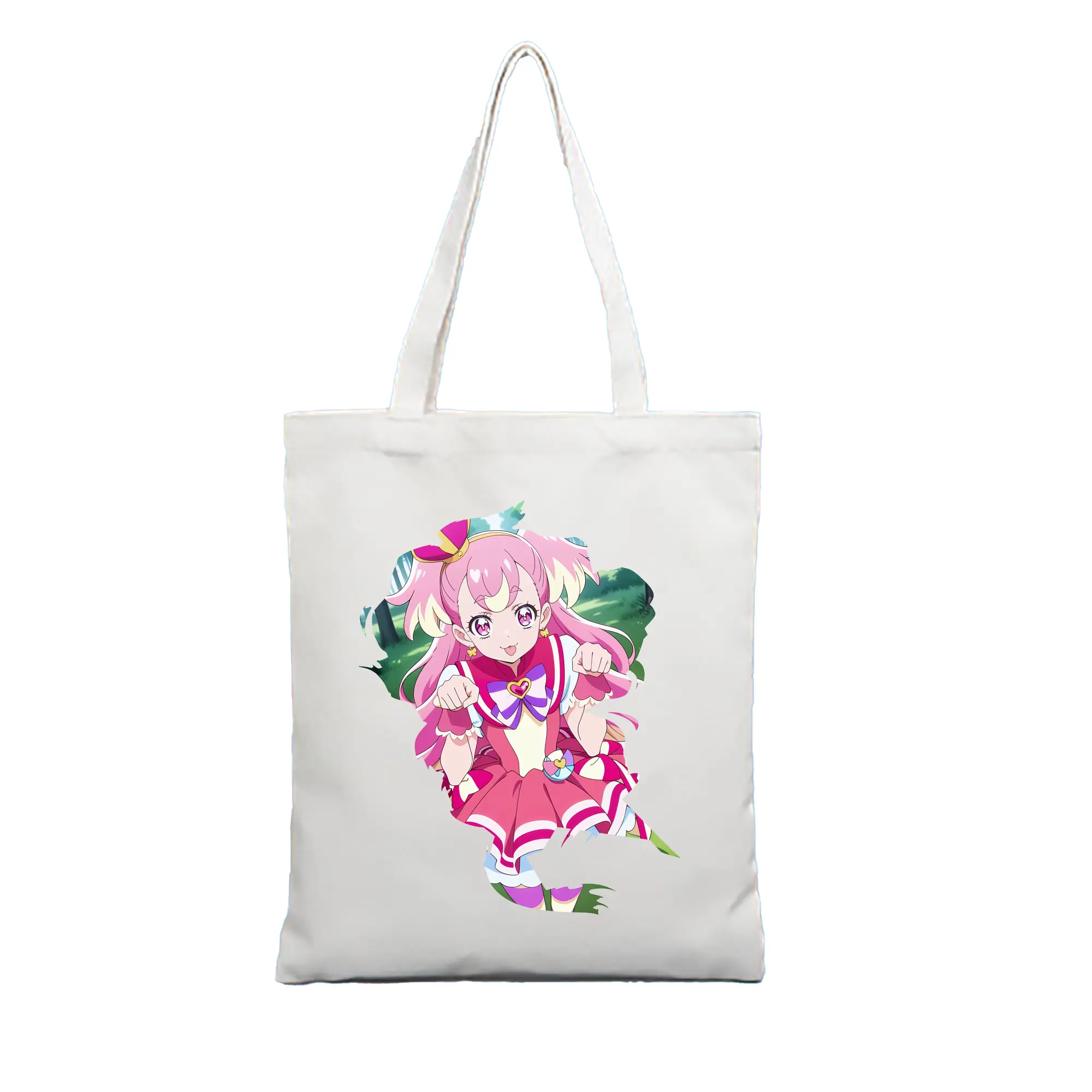 わんだふるぷりきゅあ グッズ 犬飼こむぎ - 縦型キャンバス手提げバッグ（トートバッグ） ・ キャンバス素材 ・ ショッピング用 ・ 軽量 丈夫 お手入れ簡単