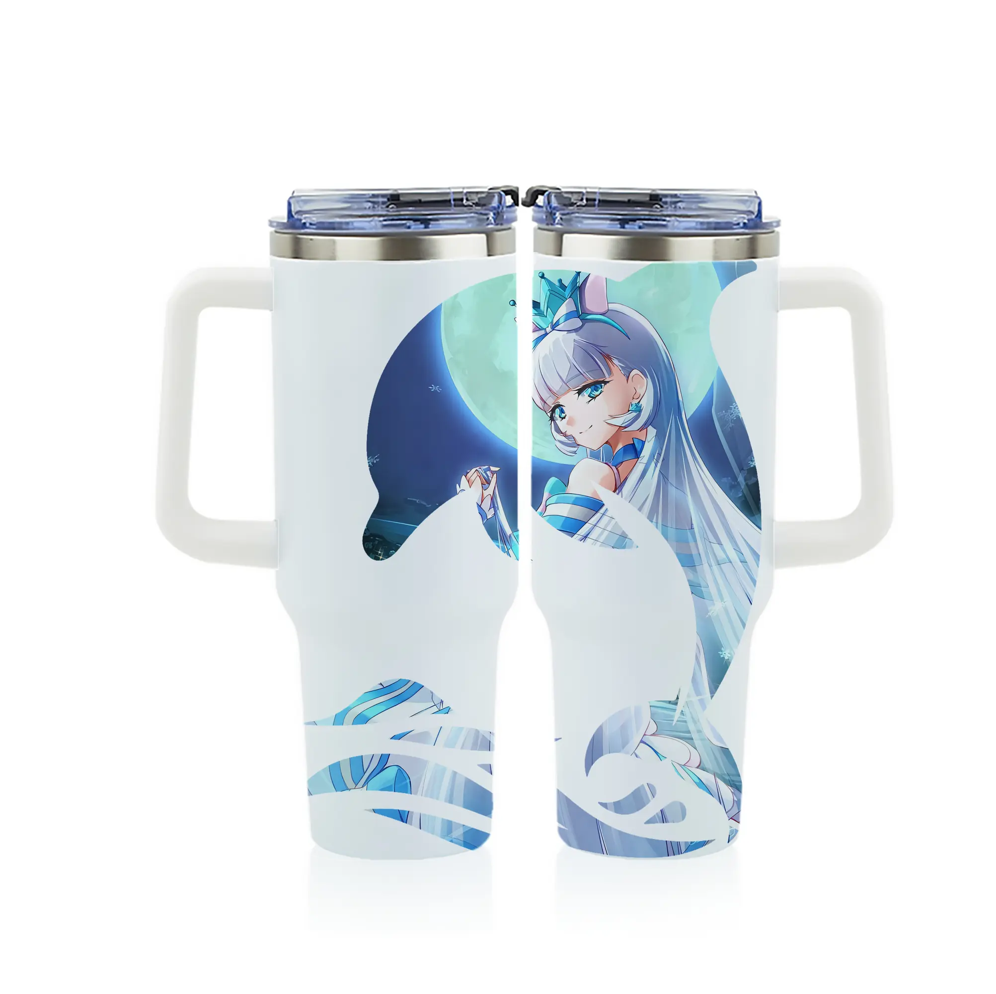 わんだふるぷりきゅあ グッズ 猫屋敷ユキ - 1200mL フルプリント車用タンブラー ・ 304ステンレス 内側 ・ 201ステンレス 外側 ・ 保温 保冷 ・ 通勤 ドライブ アウトドア用