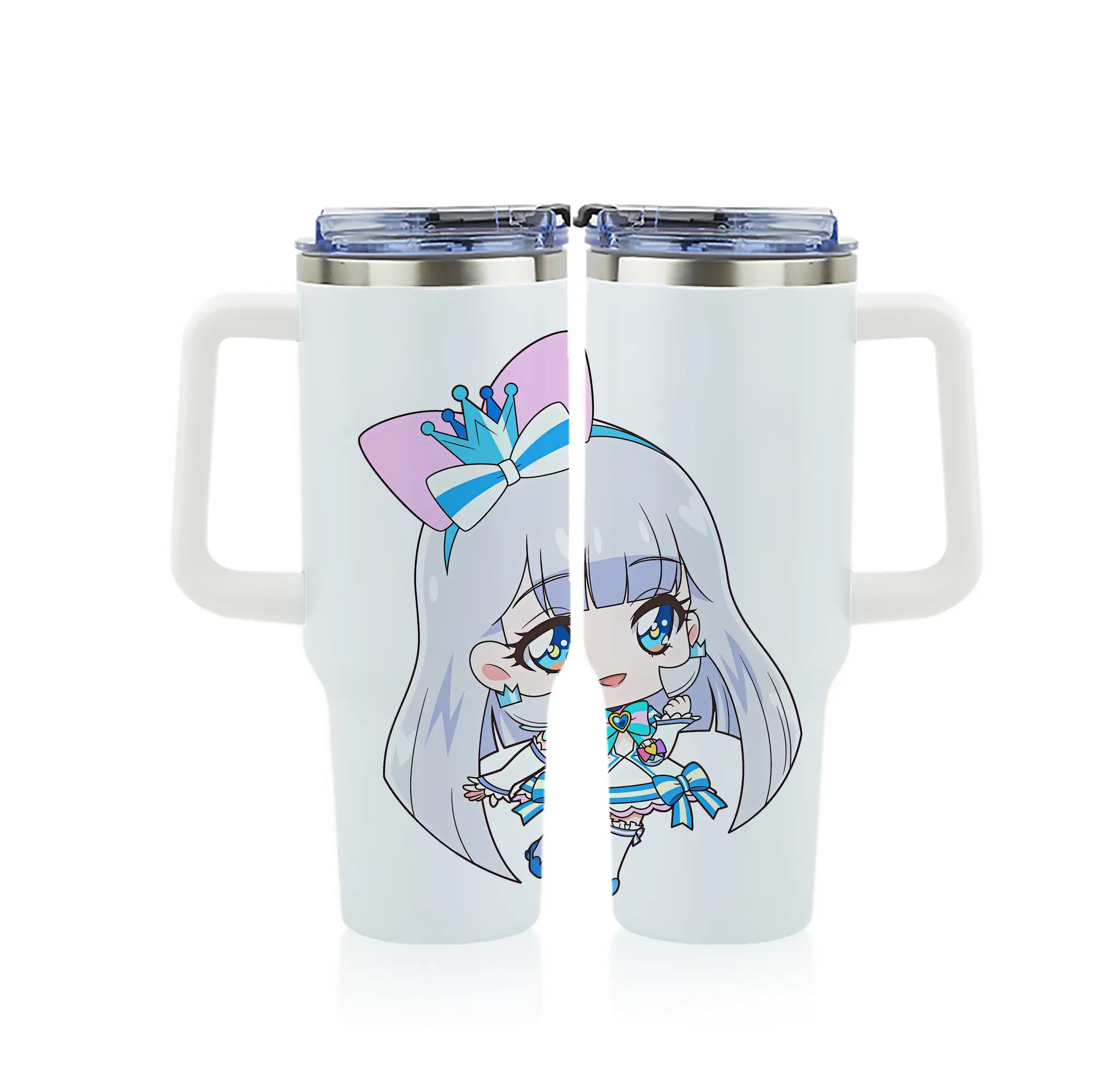 わんだふるぷりきゅあ グッズ 猫屋敷ユキ - 1200mL フルプリント車用タンブラー ・ 304ステンレス 内側 ・ 201ステンレス 外側 ・ 保温 保冷 ・ 通勤 ドライブ アウトドア用