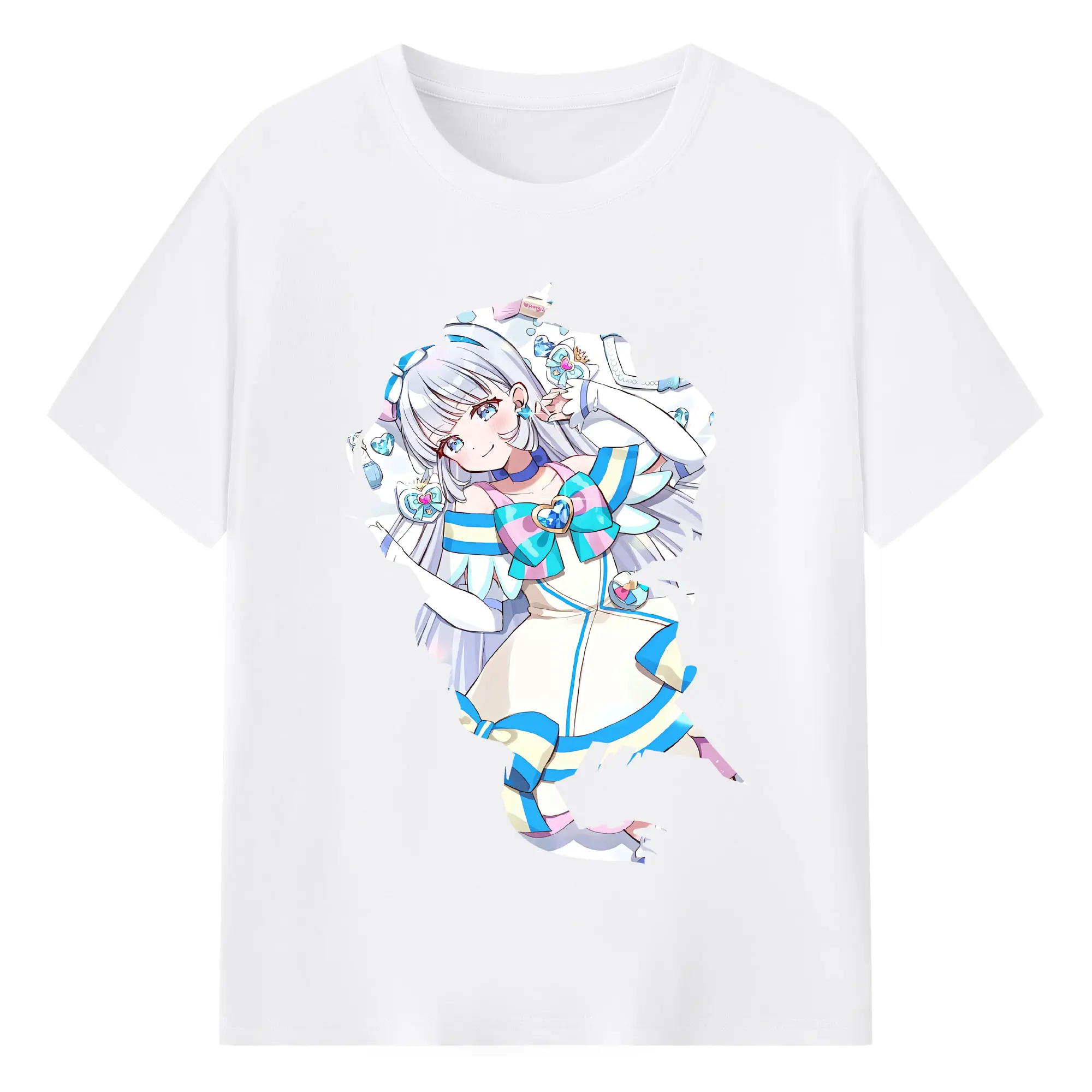 わんだふるぷりきゅあ グッズ 猫屋敷ユキ - 綿100％ 半袖Tシャツ ・ フロントプリント ・ 快適 通気性 ・ 日常使い 散歩 スポーツ用