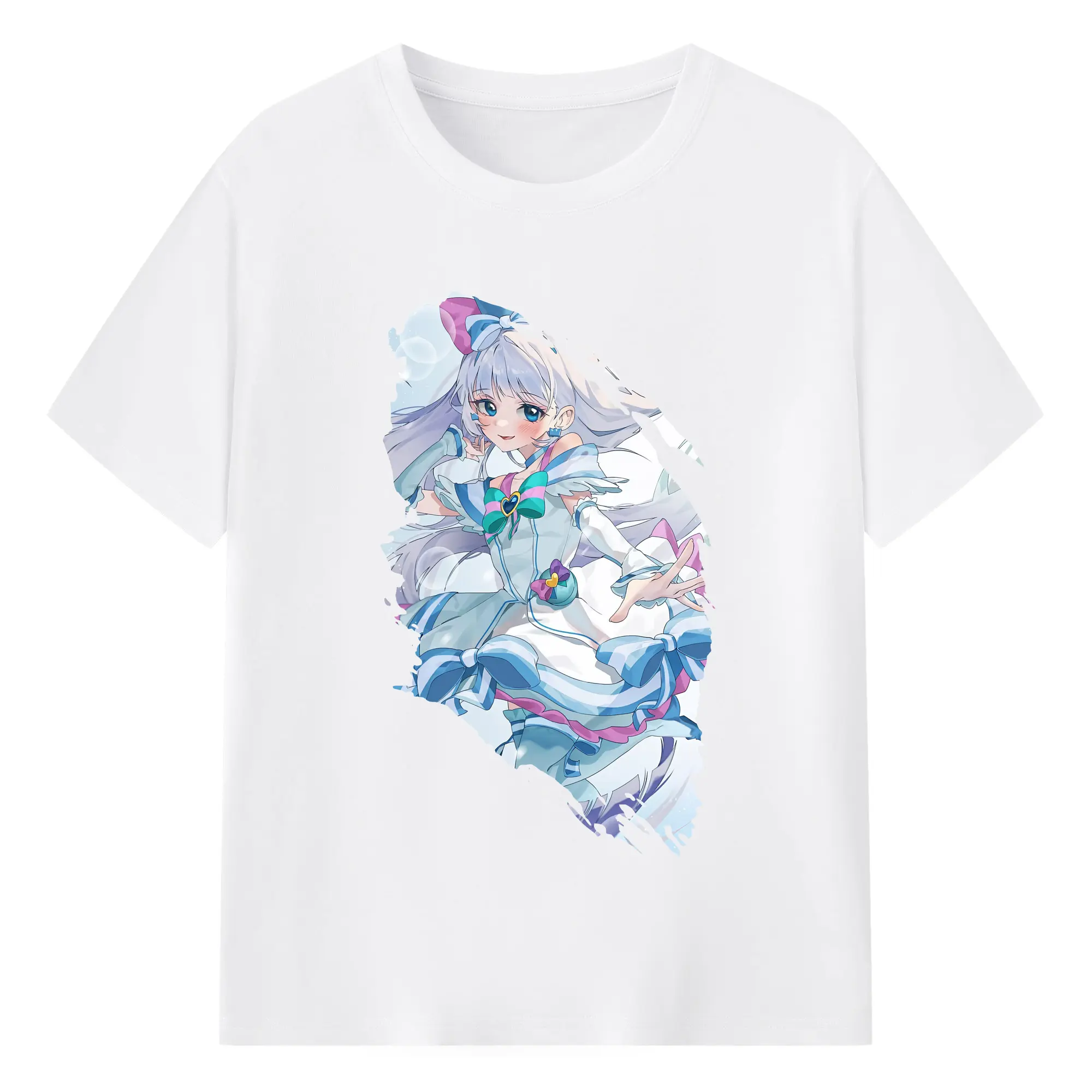 わんだふるぷりきゅあ グッズ 猫屋敷ユキ - 綿100％ 半袖Tシャツ ・ フロントプリント ・ 快適 通気性 ・ 日常使い 散歩 スポーツ用