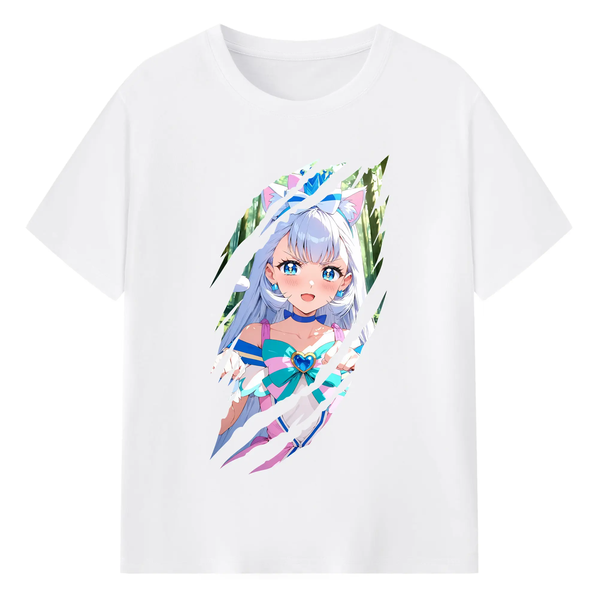 わんだふるぷりきゅあ グッズ 猫屋敷ユキ - 綿100％ 半袖Tシャツ ・ フロントプリント ・ 快適 通気性 ・ 日常使い 散歩 スポーツ用