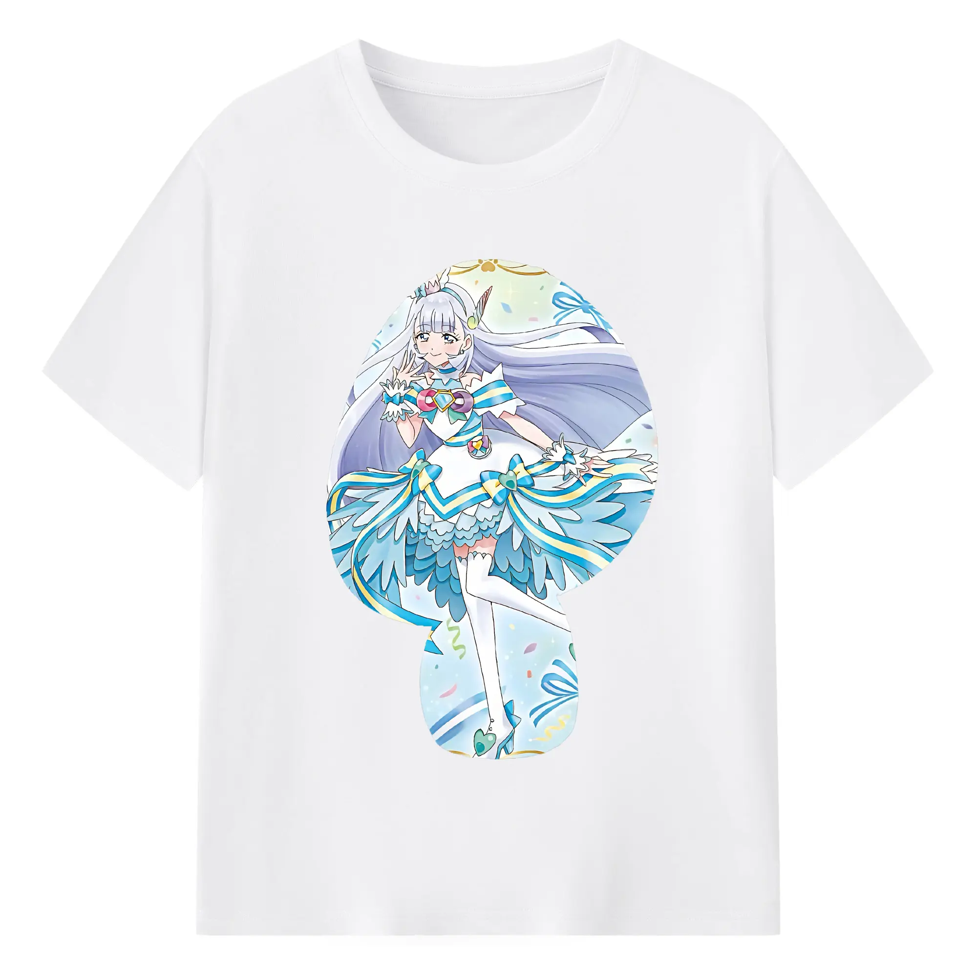 わんだふるぷりきゅあ グッズ 猫屋敷ユキ - 綿100％ 半袖Tシャツ ・ フロントプリント ・ 快適 通気性 ・ 日常使い 散歩 スポーツ用