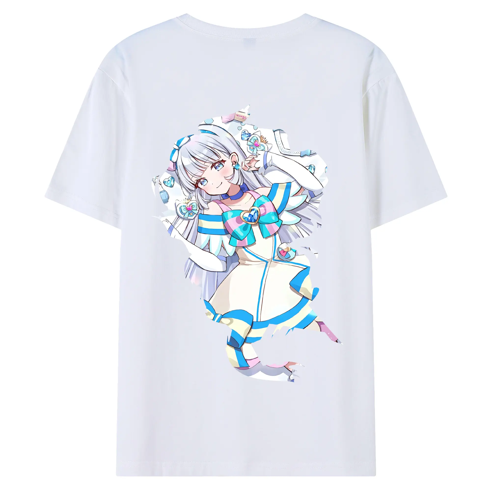 わんだふるぷりきゅあ グッズ 猫屋敷ユキ - 綿100％ 半袖Tシャツ ・ バックプリント ・ 快適 通気性 ・ 日常使い 散歩 スポーツ用