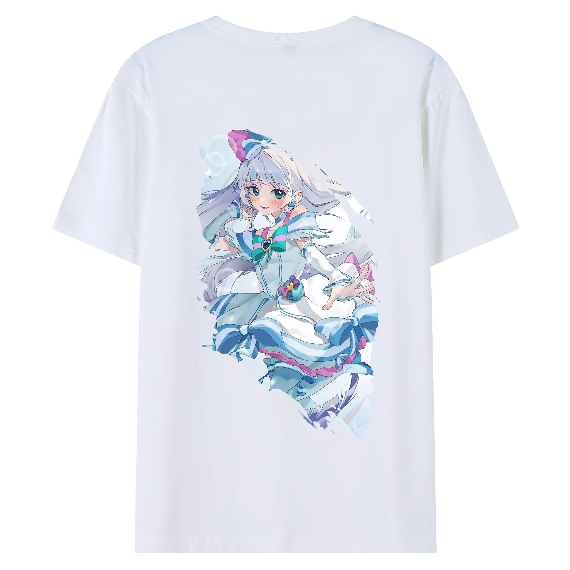 わんだふるぷりきゅあ グッズ 猫屋敷ユキ - 綿100％ 半袖Tシャツ ・ バックプリント ・ 快適 通気性 ・ 日常使い 散歩 スポーツ用