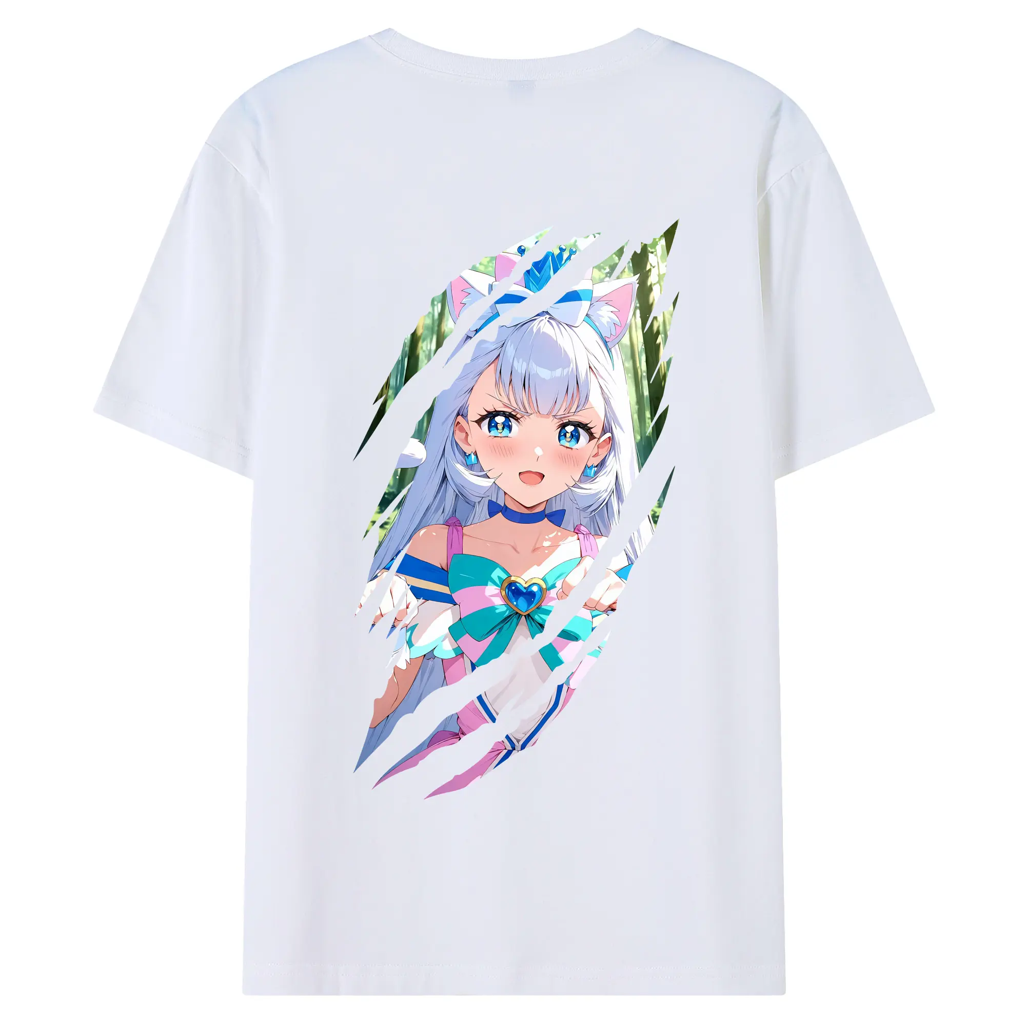 わんだふるぷりきゅあ グッズ 猫屋敷ユキ - 綿100％ 半袖Tシャツ ・ バックプリント ・ 快適 通気性 ・ 日常使い 散歩 スポーツ用