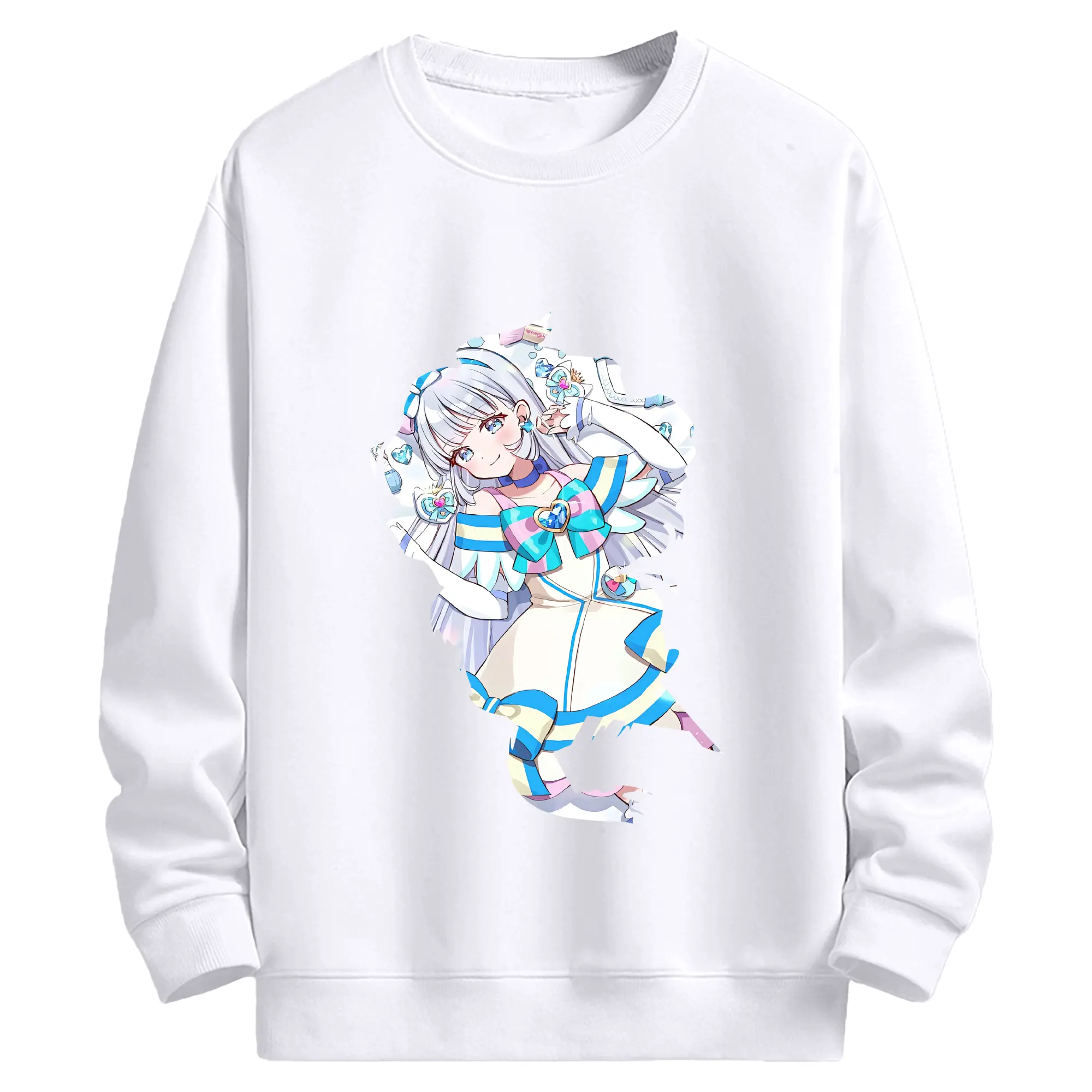 わんだふるぷりきゅあ グッズ 猫屋敷ユキ - 高品質 クルーネック スウェット ・ コットン59％ ポリエステル41％ ・ ユニセックス 長袖 トレーナー ・ カジュアル デイリー スポーツ 散歩用