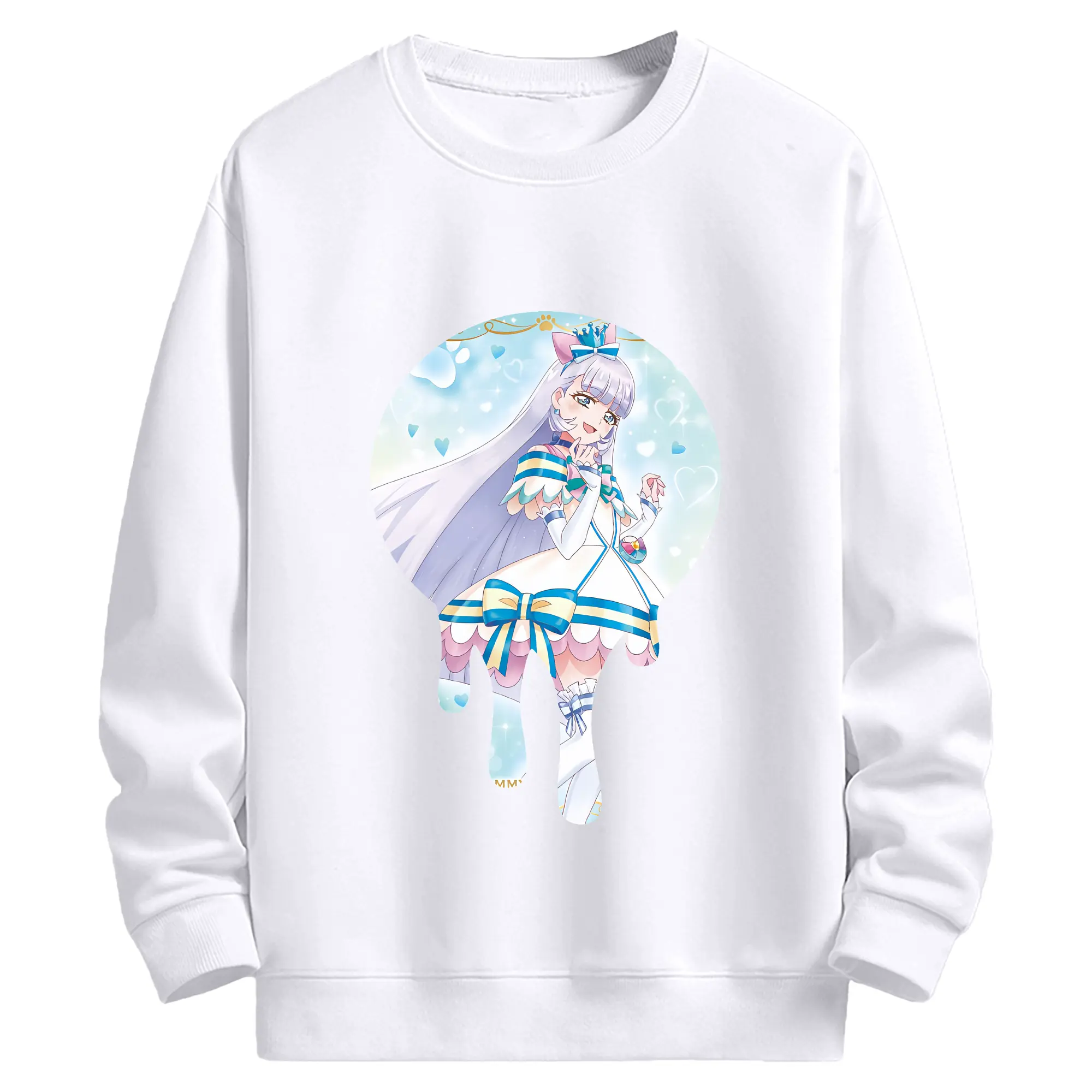 わんだふるぷりきゅあ グッズ 猫屋敷ユキ - 高品質 クルーネック スウェット ・ コットン59％ ポリエステル41％ ・ ユニセックス 長袖 トレーナー ・ カジュアル デイリー スポーツ 散歩用