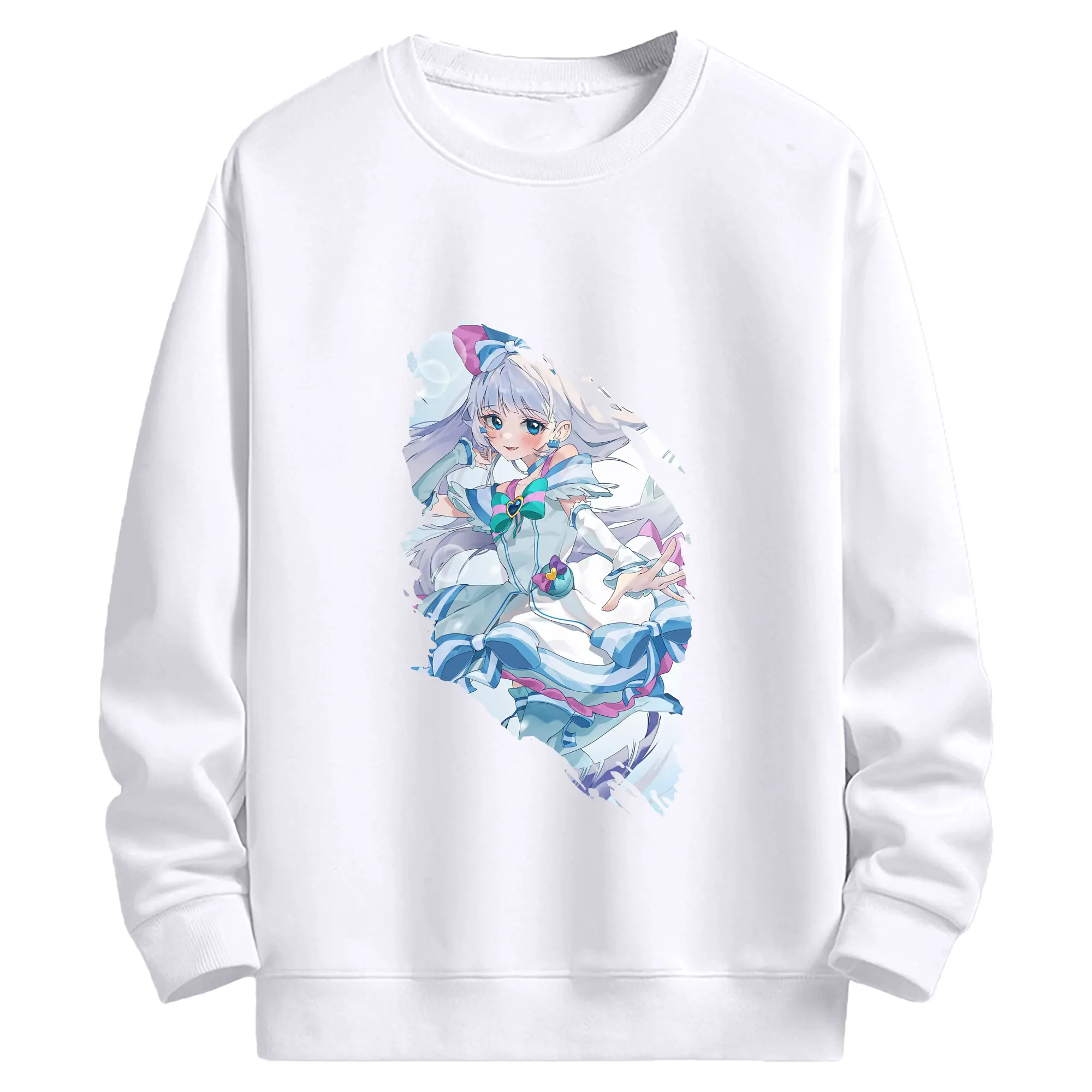 わんだふるぷりきゅあ グッズ 猫屋敷ユキ - 高品質 クルーネック スウェット ・ コットン59％ ポリエステル41％ ・ ユニセックス 長袖 トレーナー ・ カジュアル デイリー スポーツ 散歩用