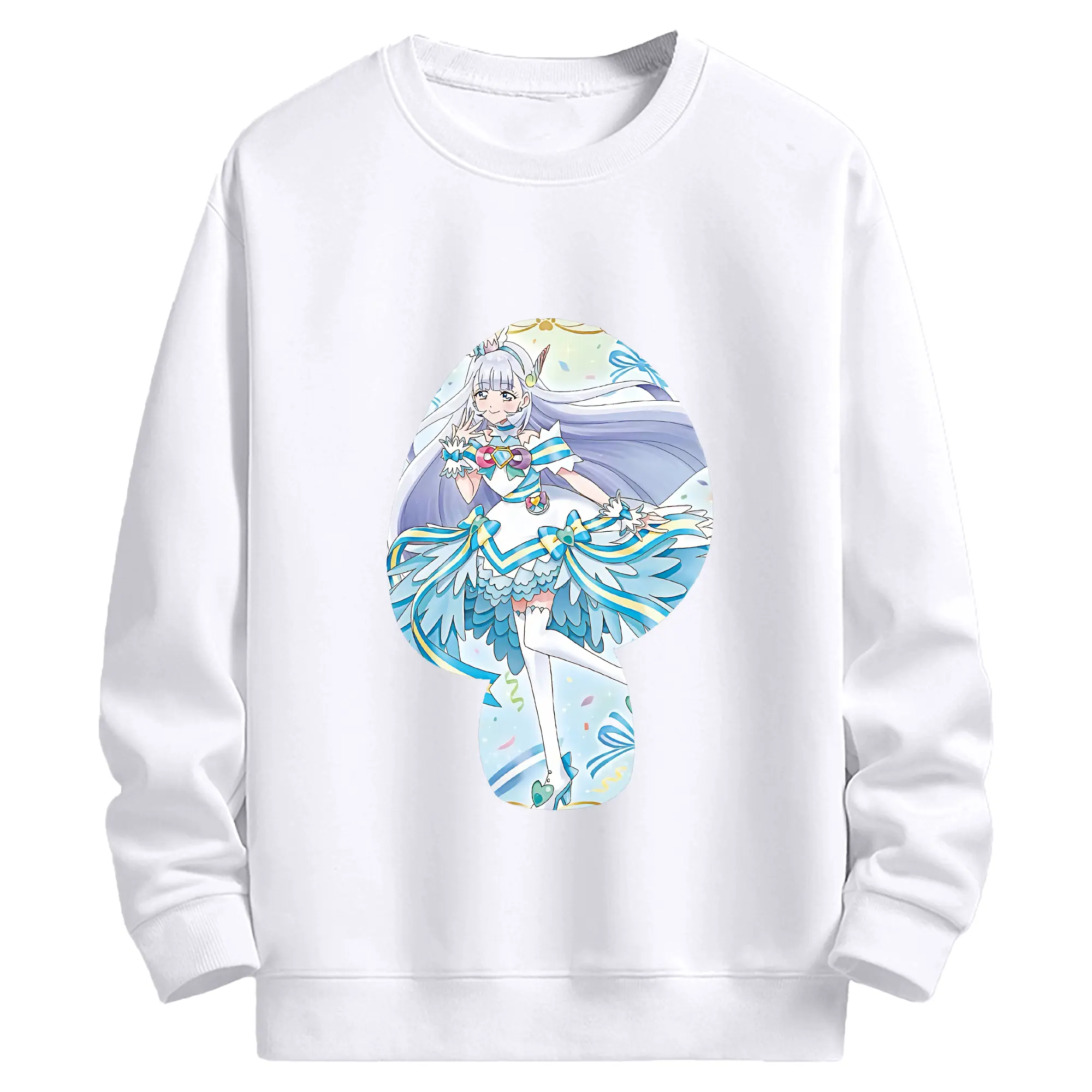 わんだふるぷりきゅあ グッズ 猫屋敷ユキ - 高品質 クルーネック スウェット ・ コットン59％ ポリエステル41％ ・ ユニセックス 長袖 トレーナー ・ カジュアル デイリー スポーツ 散歩用