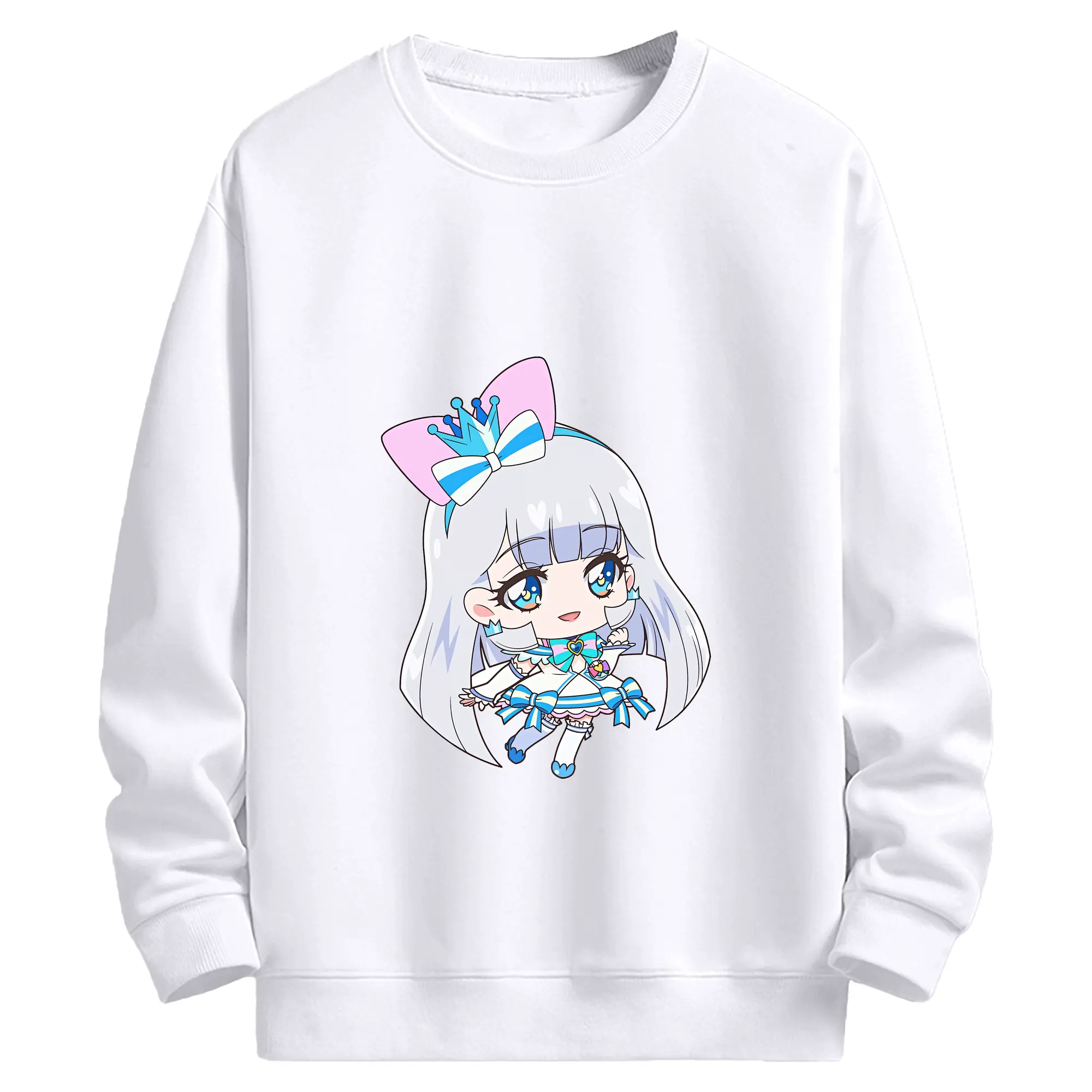 わんだふるぷりきゅあ グッズ 猫屋敷ユキ - 高品質 クルーネック スウェット ・ コットン59％ ポリエステル41％ ・ ユニセックス 長袖 トレーナー ・ カジュアル デイリー スポーツ 散歩用