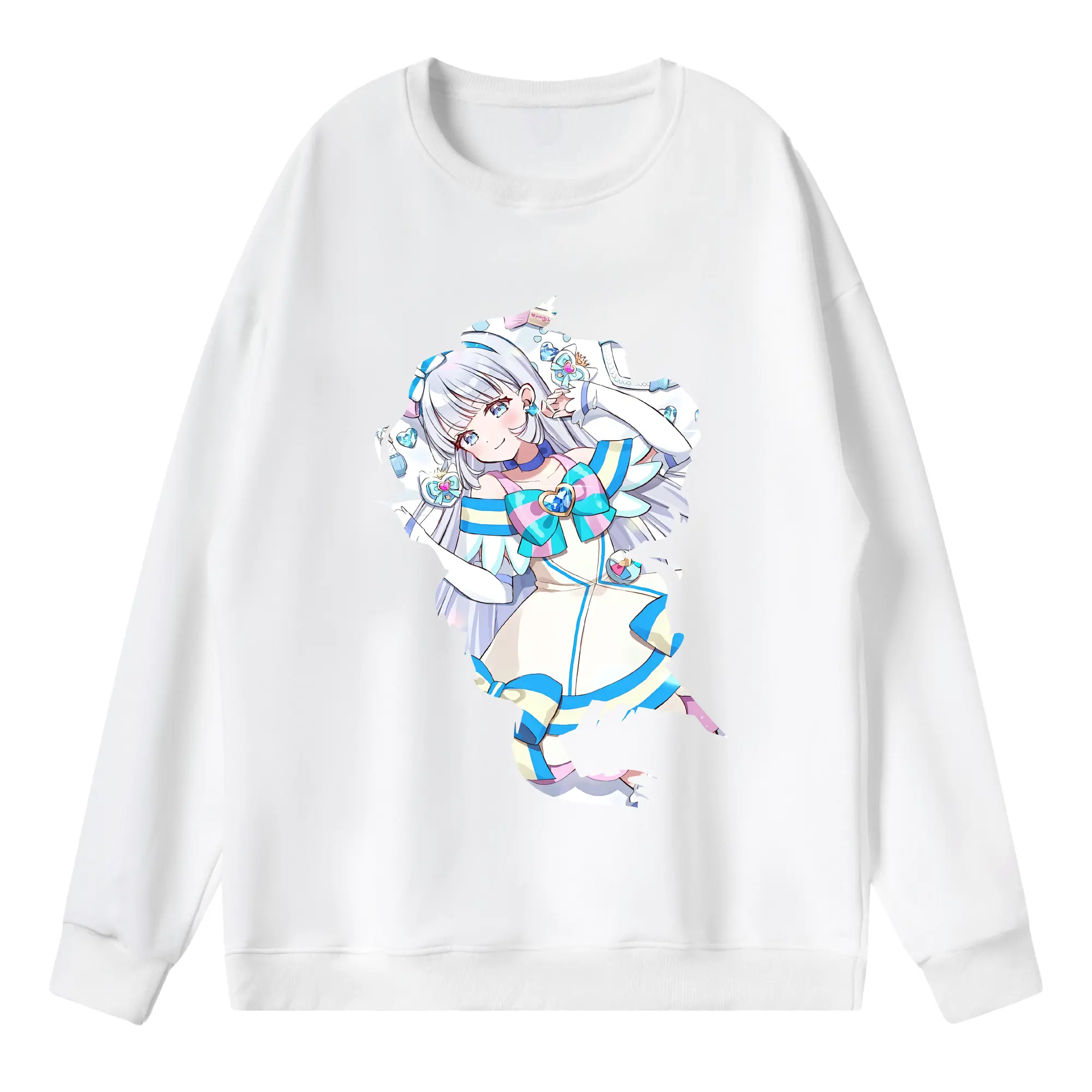 わんだふるぷりきゅあ グッズ 猫屋敷ユキ - 薄手 クルーネック スウェット 裏毛260g · ポリエステル 春秋向け カジュアル 男女兼用 · トレーナー デイリー スポーツ 散歩に最適