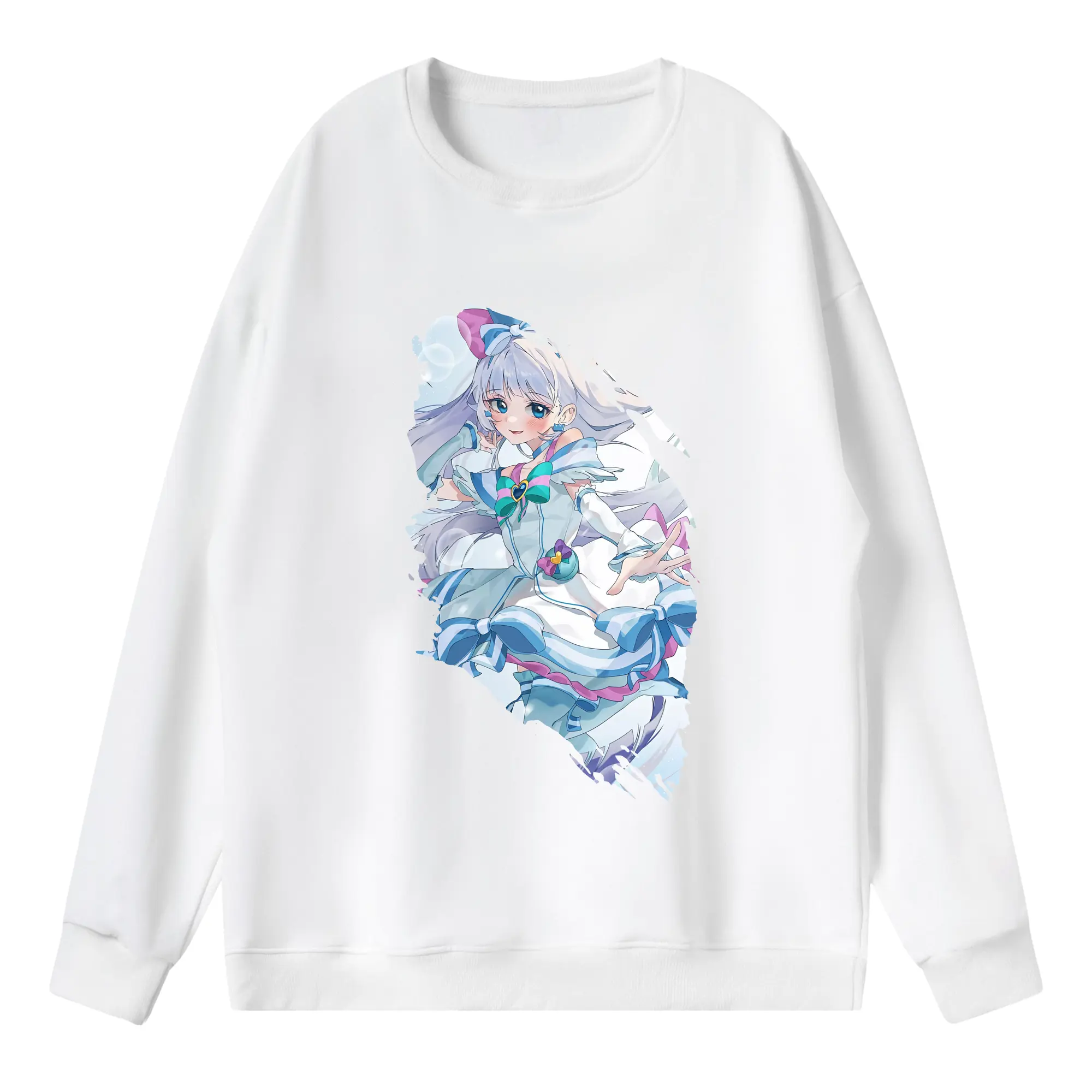 わんだふるぷりきゅあ グッズ 猫屋敷ユキ - 薄手 クルーネック スウェット 裏毛260g · ポリエステル 春秋向け カジュアル 男女兼用 · トレーナー デイリー スポーツ 散歩に最適