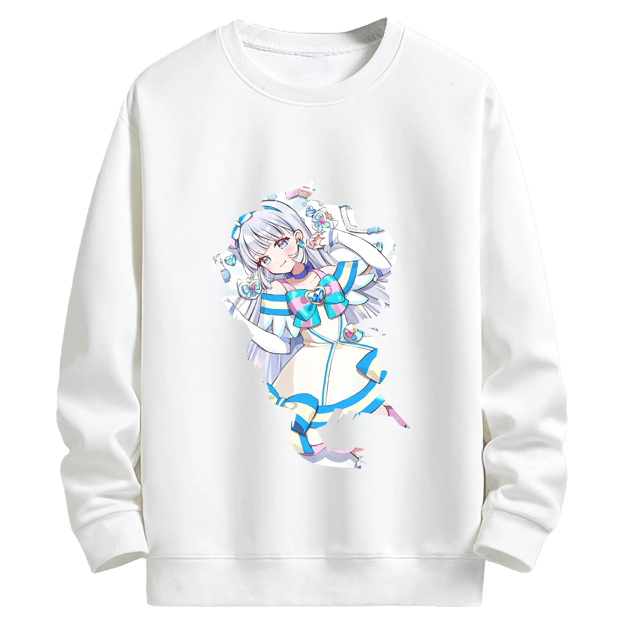 わんだふるぷりきゅあ グッズ 猫屋敷ユキ - キッズ クルーネックスウェットシャツ ・ フロントプリント ・ 綿80％ ポリエステル20％ ・ 快適 通学 スポーツ 日常使い お散歩用