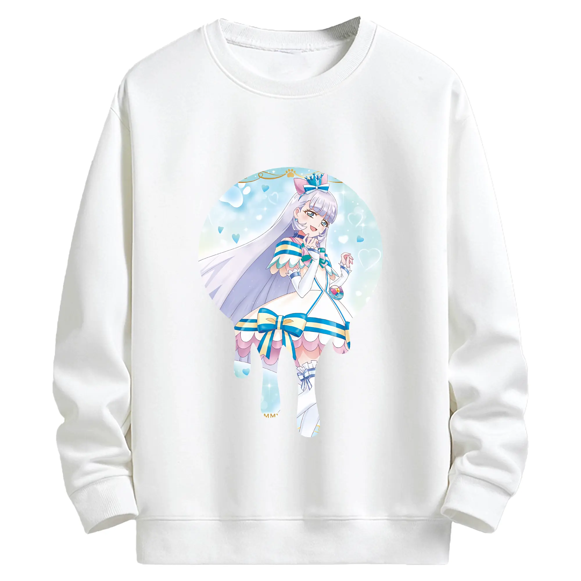 わんだふるぷりきゅあ グッズ 猫屋敷ユキ - キッズ クルーネックスウェットシャツ ・ フロントプリント ・ 綿80％ ポリエステル20％ ・ 快適 通学 スポーツ 日常使い お散歩用