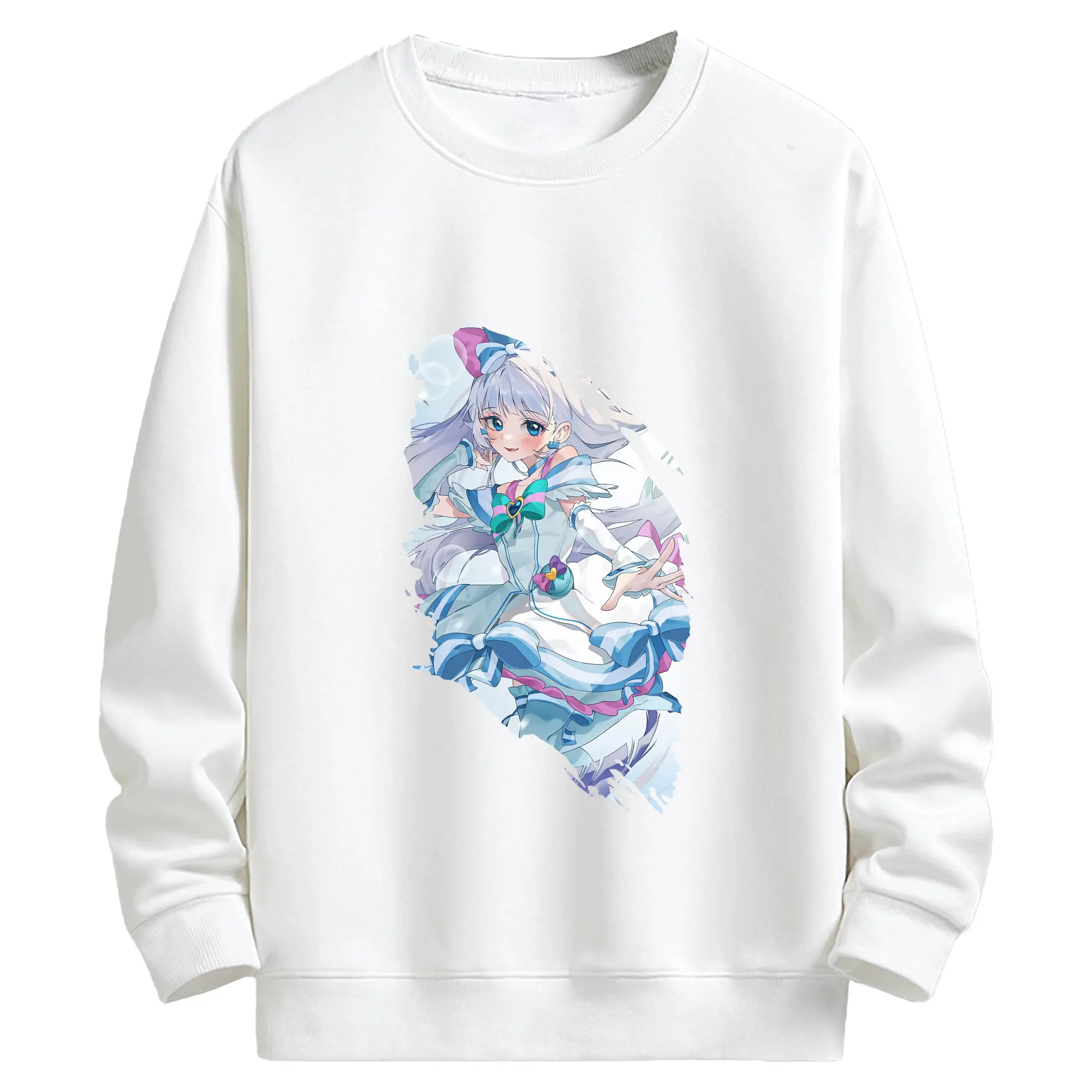 わんだふるぷりきゅあ グッズ 猫屋敷ユキ - キッズ クルーネックスウェットシャツ ・ フロントプリント ・ 綿80％ ポリエステル20％ ・ 快適 通学 スポーツ 日常使い お散歩用