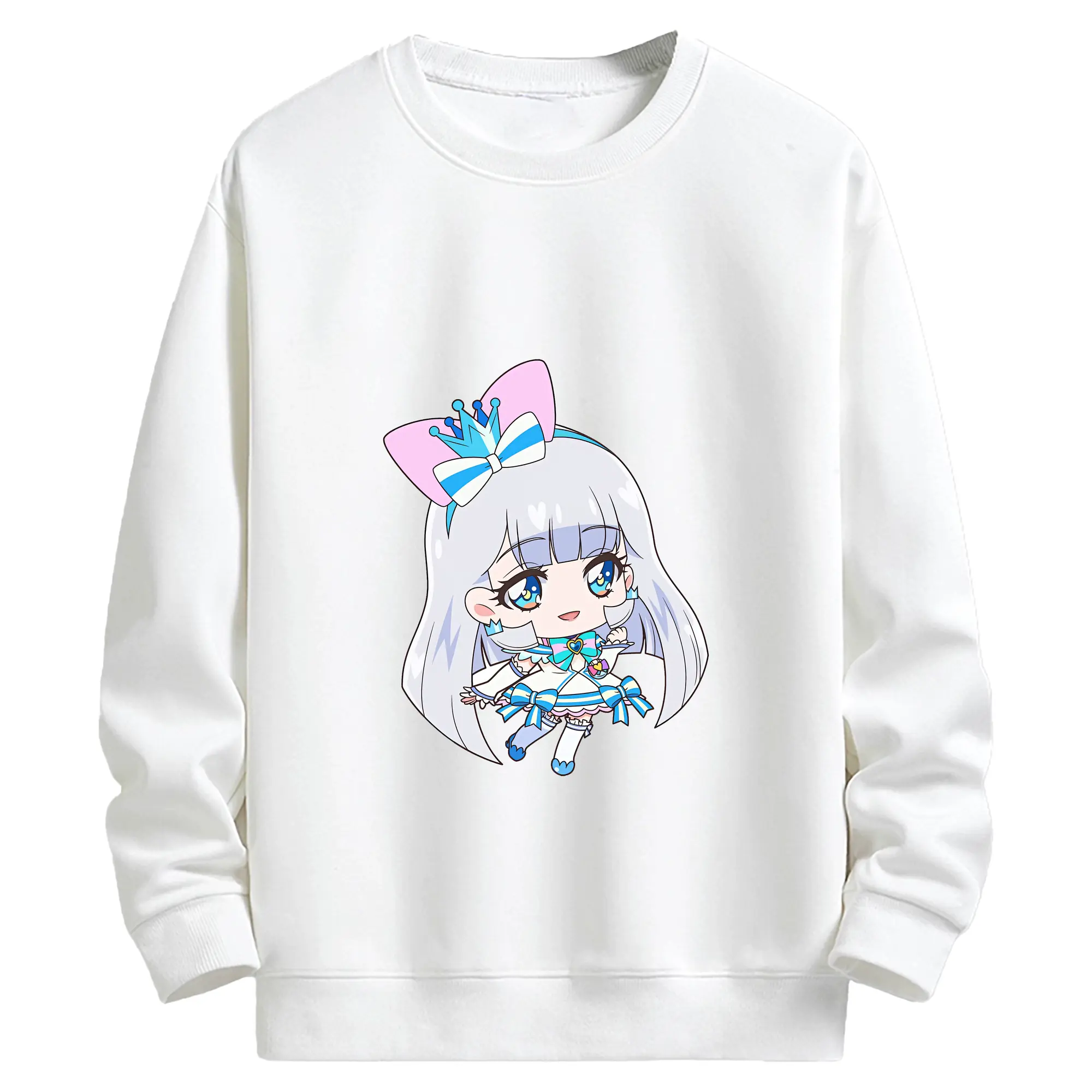 わんだふるぷりきゅあ グッズ 猫屋敷ユキ - キッズ クルーネックスウェットシャツ ・ フロントプリント ・ 綿80％ ポリエステル20％ ・ 快適 通学 スポーツ 日常使い お散歩用