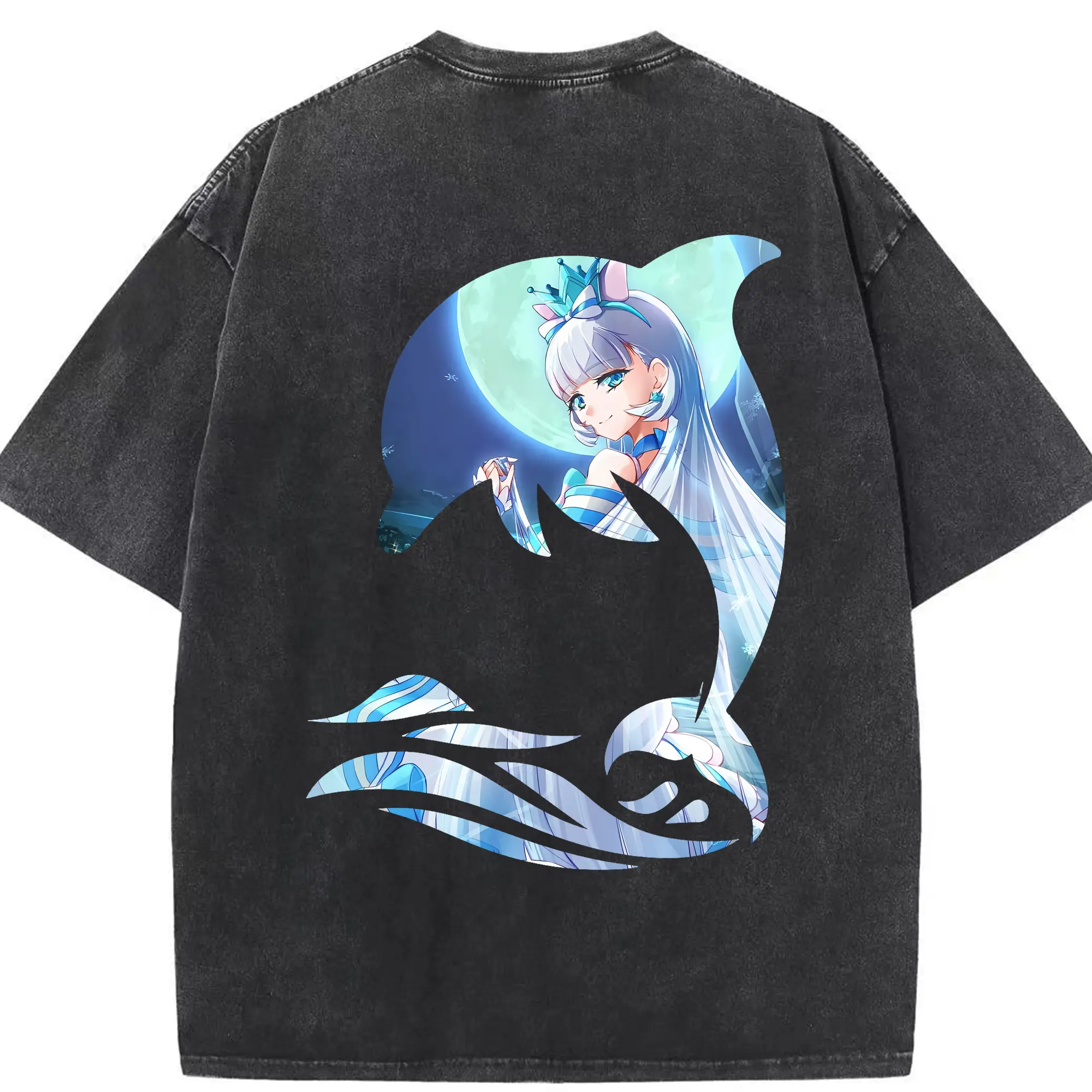 わんだふるぷりきゅあ グッズ 猫屋敷ユキ - 綿100％ ヴィンテージ風 半袖Tシャツ ・ 背面プリント ・ 柔らか肌触り ・ 通気性 快適 ・ スポーツ カジュアル 外出用