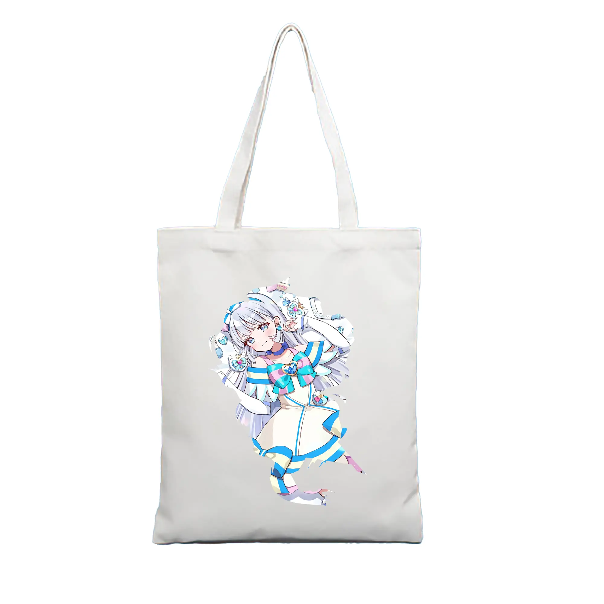 わんだふるぷりきゅあ グッズ 猫屋敷ユキ - 縦型キャンバス手提げバッグ（トートバッグ） ・ キャンバス素材 ・ ショッピング用 ・ 軽量 丈夫 お手入れ簡単