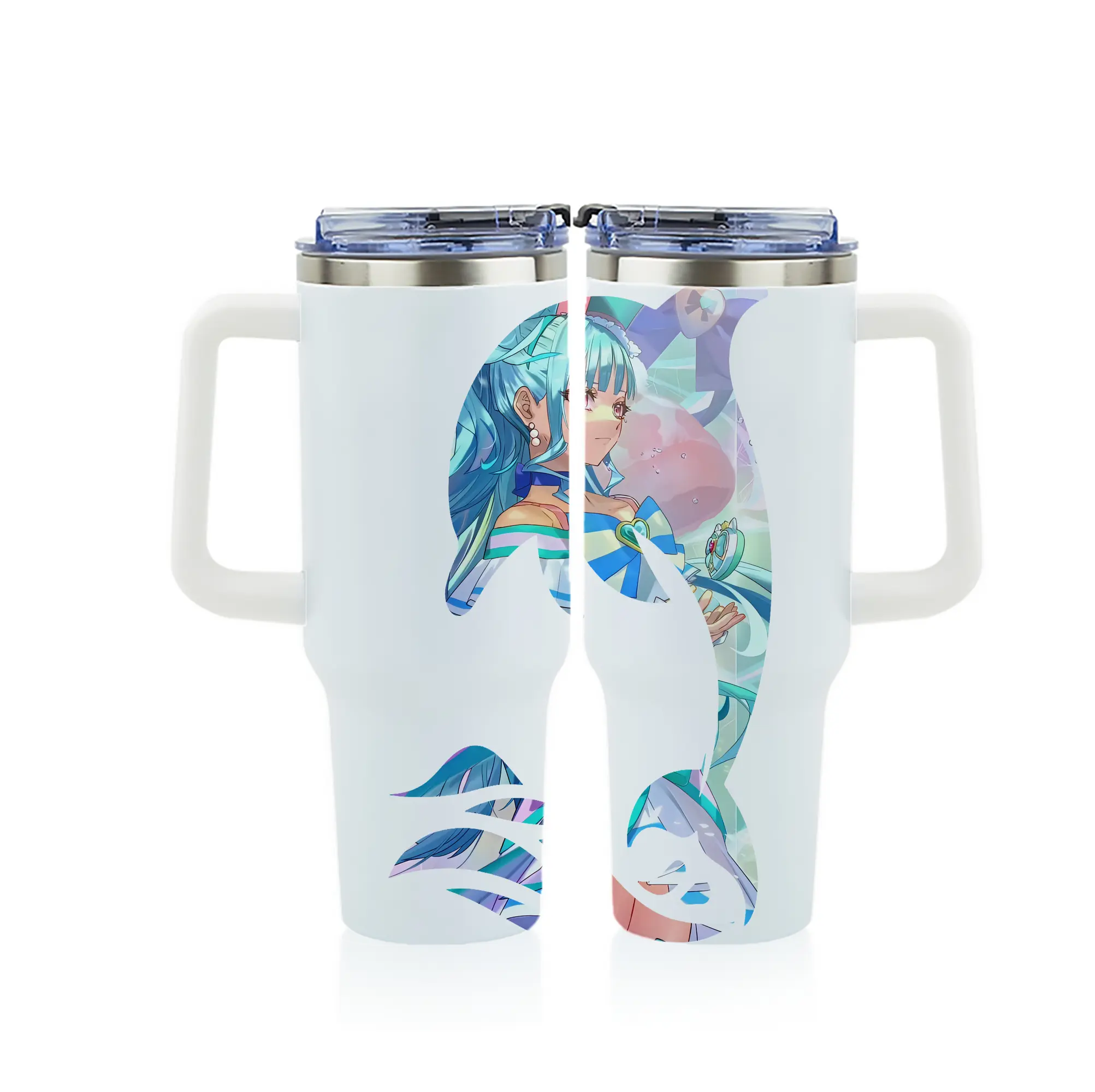 わんだふるぷりきゅあ グッズ 猫屋敷まゆ - 1200mL フルプリント車用タンブラー ・ 304ステンレス 内側 ・ 201ステンレス 外側 ・ 保温 保冷 ・ 通勤 ドライブ アウトドア用