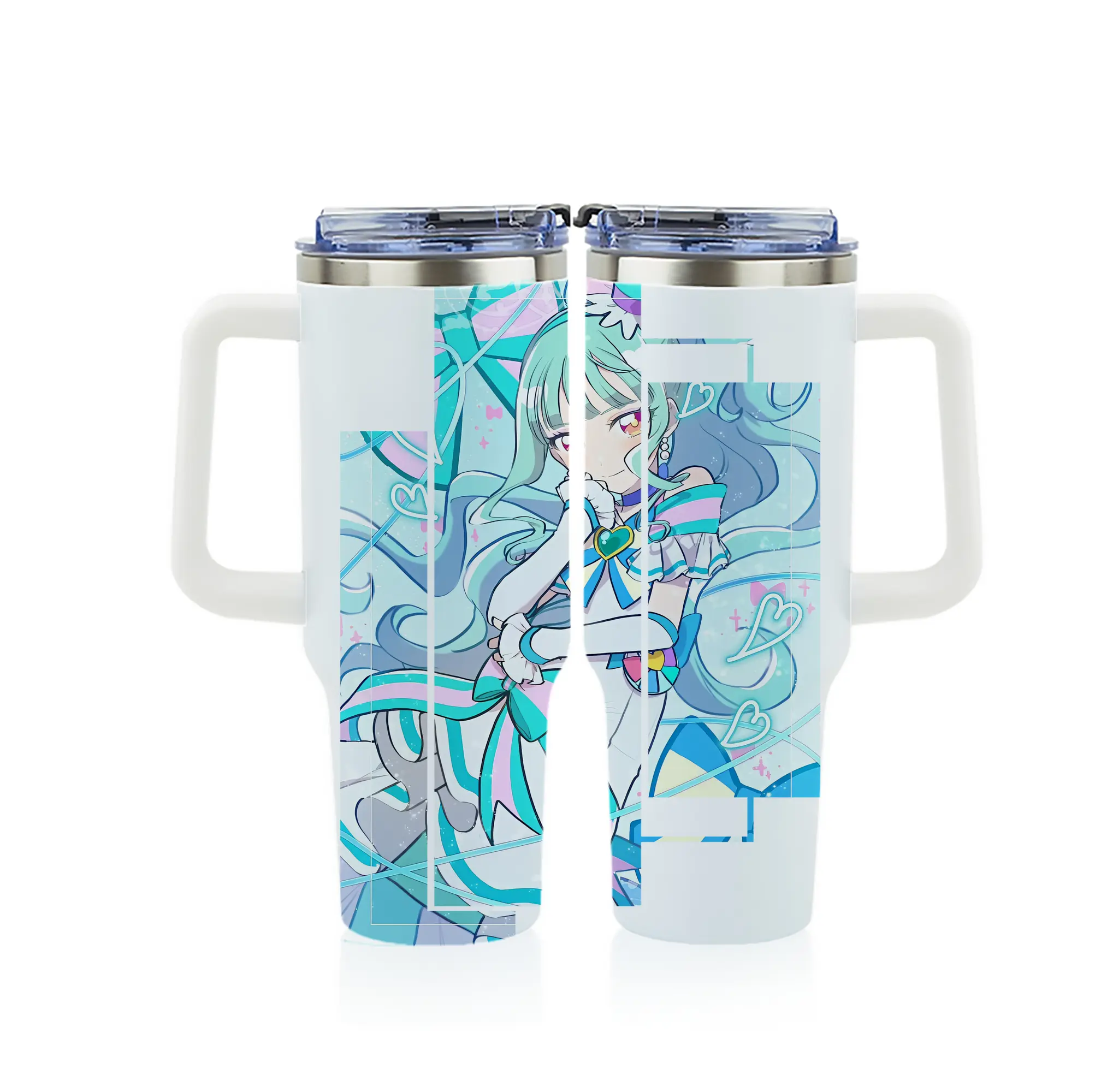 わんだふるぷりきゅあ グッズ 猫屋敷まゆ - 1200mL フルプリント車用タンブラー ・ 304ステンレス 内側 ・ 201ステンレス 外側 ・ 保温 保冷 ・ 通勤 ドライブ アウトドア用