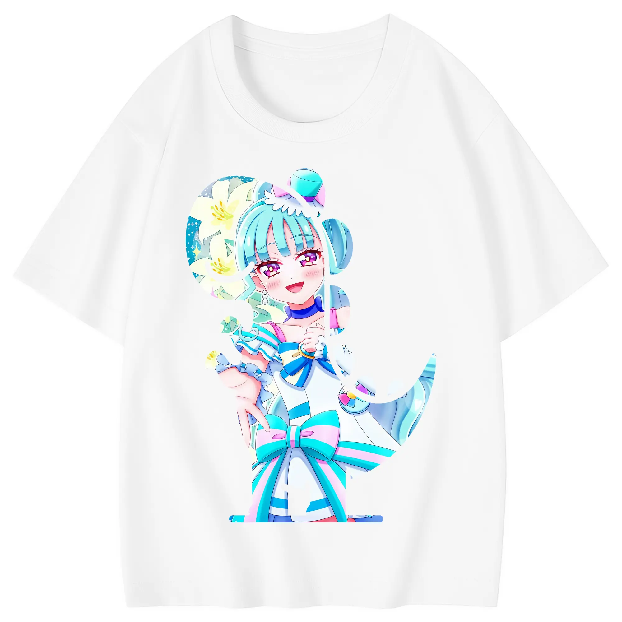 わんだふるぷりきゅあ グッズ 猫屋敷まゆ - 綿100％ キッズTシャツ ・ フロントプリント ・ 快適 通気性 ・ スポーツ カジュアル 散歩用