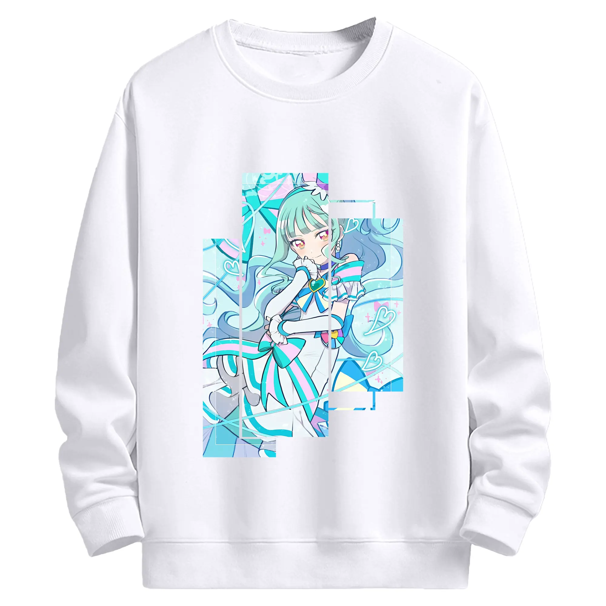 わんだふるぷりきゅあ グッズ 猫屋敷まゆ - 高品質 クルーネック スウェット ・ コットン59％ ポリエステル41％ ・ ユニセックス 長袖 トレーナー ・ カジュアル デイリー スポーツ 散歩用