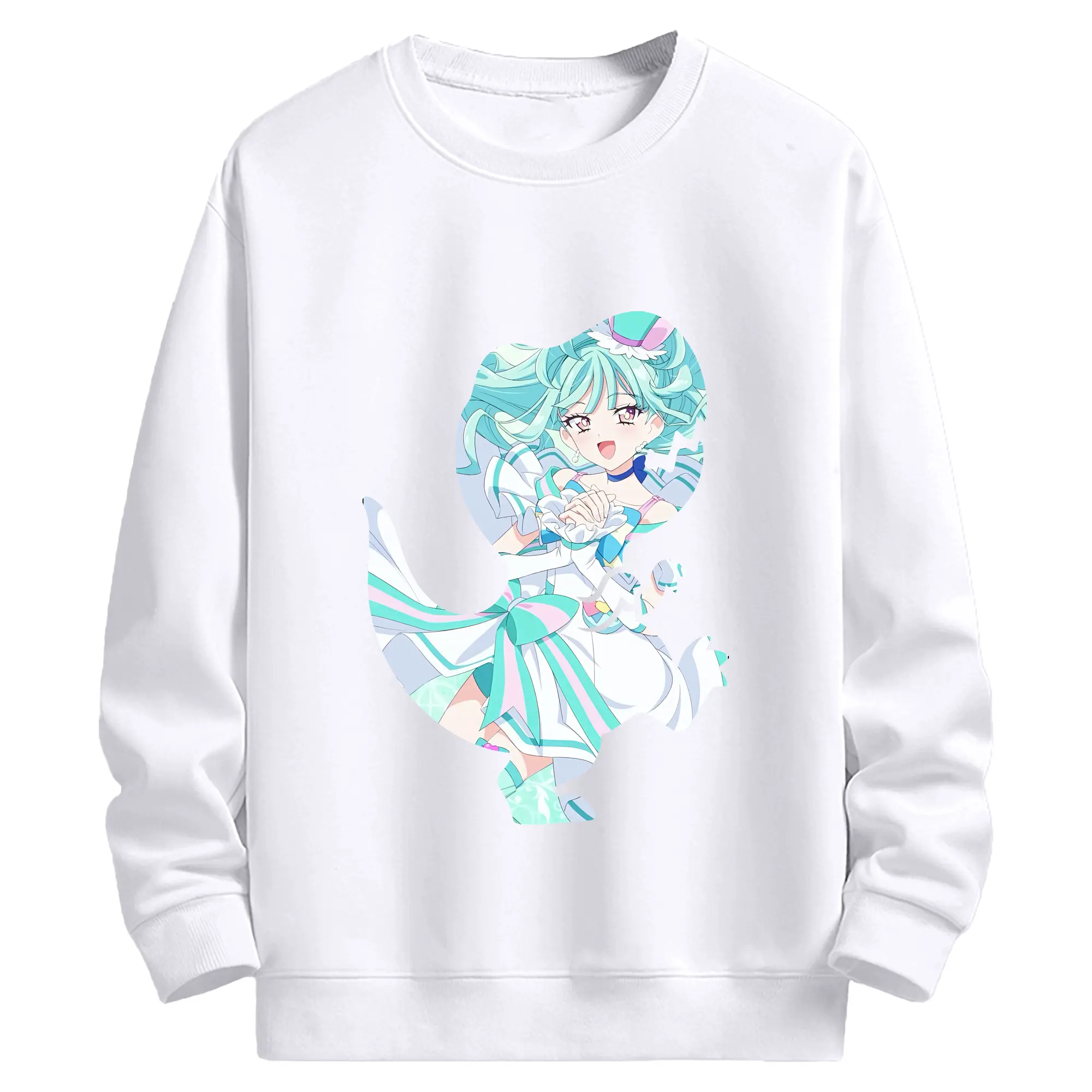 わんだふるぷりきゅあ グッズ 猫屋敷まゆ - 高品質 クルーネック スウェット ・ コットン59％ ポリエステル41％ ・ ユニセックス 長袖 トレーナー ・ カジュアル デイリー スポーツ 散歩用