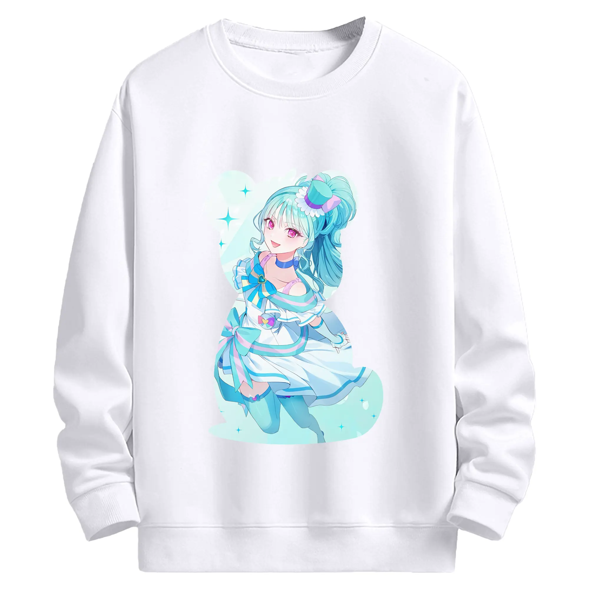 わんだふるぷりきゅあ グッズ 猫屋敷まゆ - 高品質 クルーネック スウェット ・ コットン59％ ポリエステル41％ ・ ユニセックス 長袖 トレーナー ・ カジュアル デイリー スポーツ 散歩用