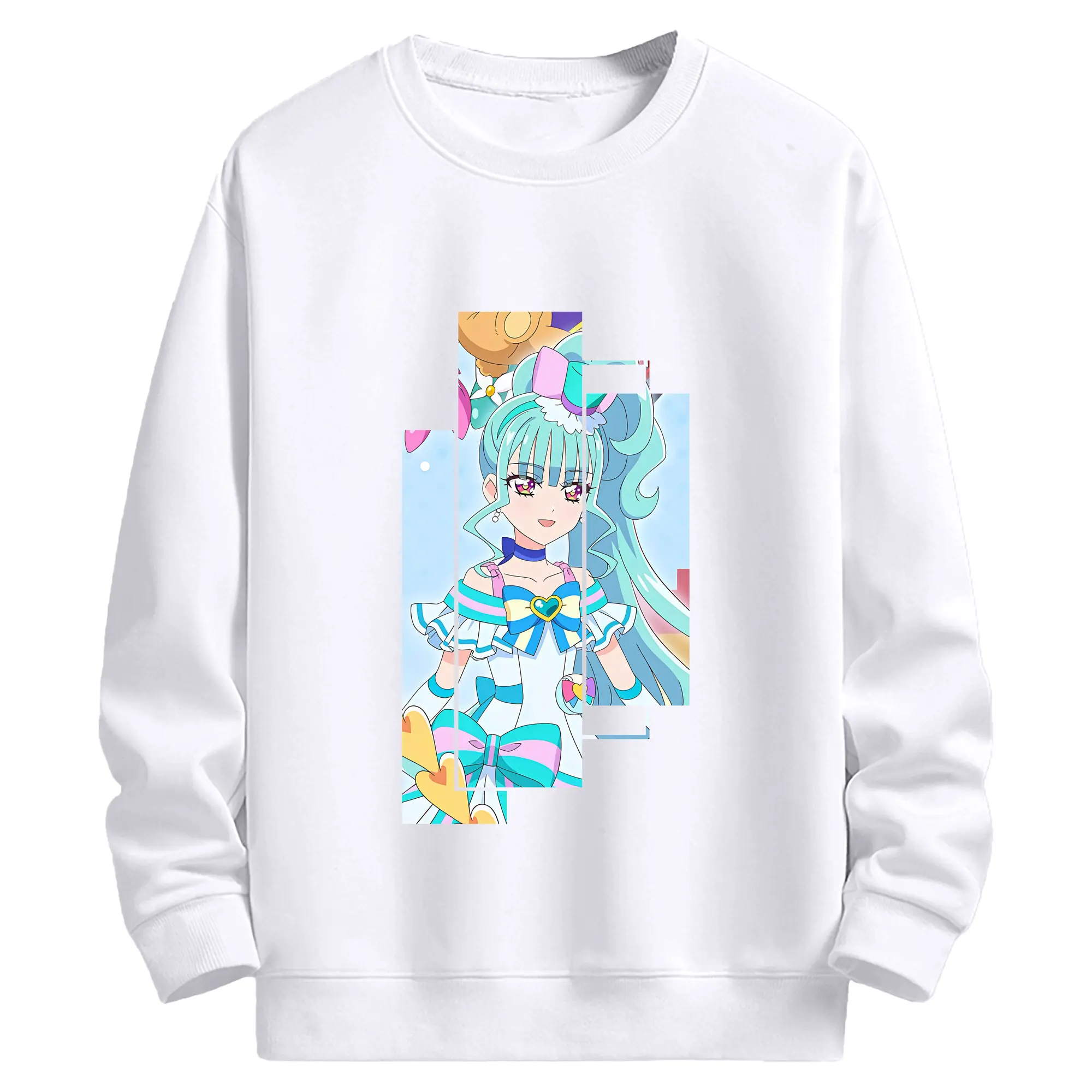 わんだふるぷりきゅあ グッズ 猫屋敷まゆ - 高品質 クルーネック スウェット ・ コットン59％ ポリエステル41％ ・ ユニセックス 長袖 トレーナー ・ カジュアル デイリー スポーツ 散歩用