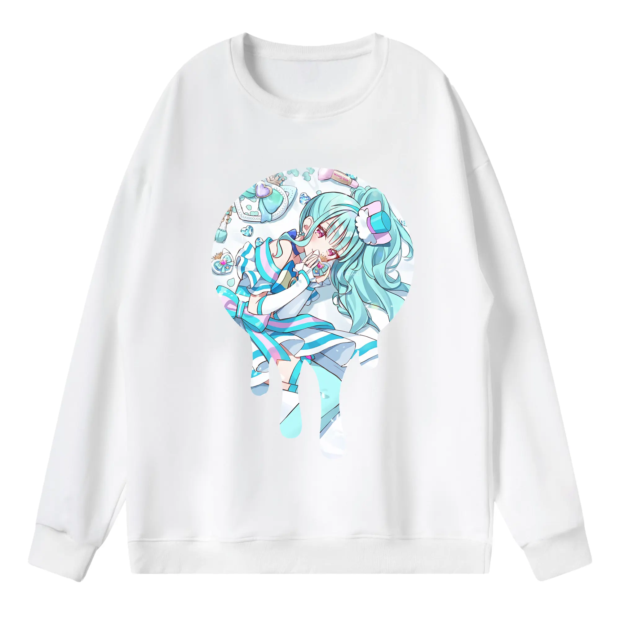 わんだふるぷりきゅあ グッズ 猫屋敷まゆ - 薄手 クルーネック スウェット 裏毛260g · ポリエステル 春秋向け カジュアル 男女兼用 · トレーナー デイリー スポーツ 散歩に最適