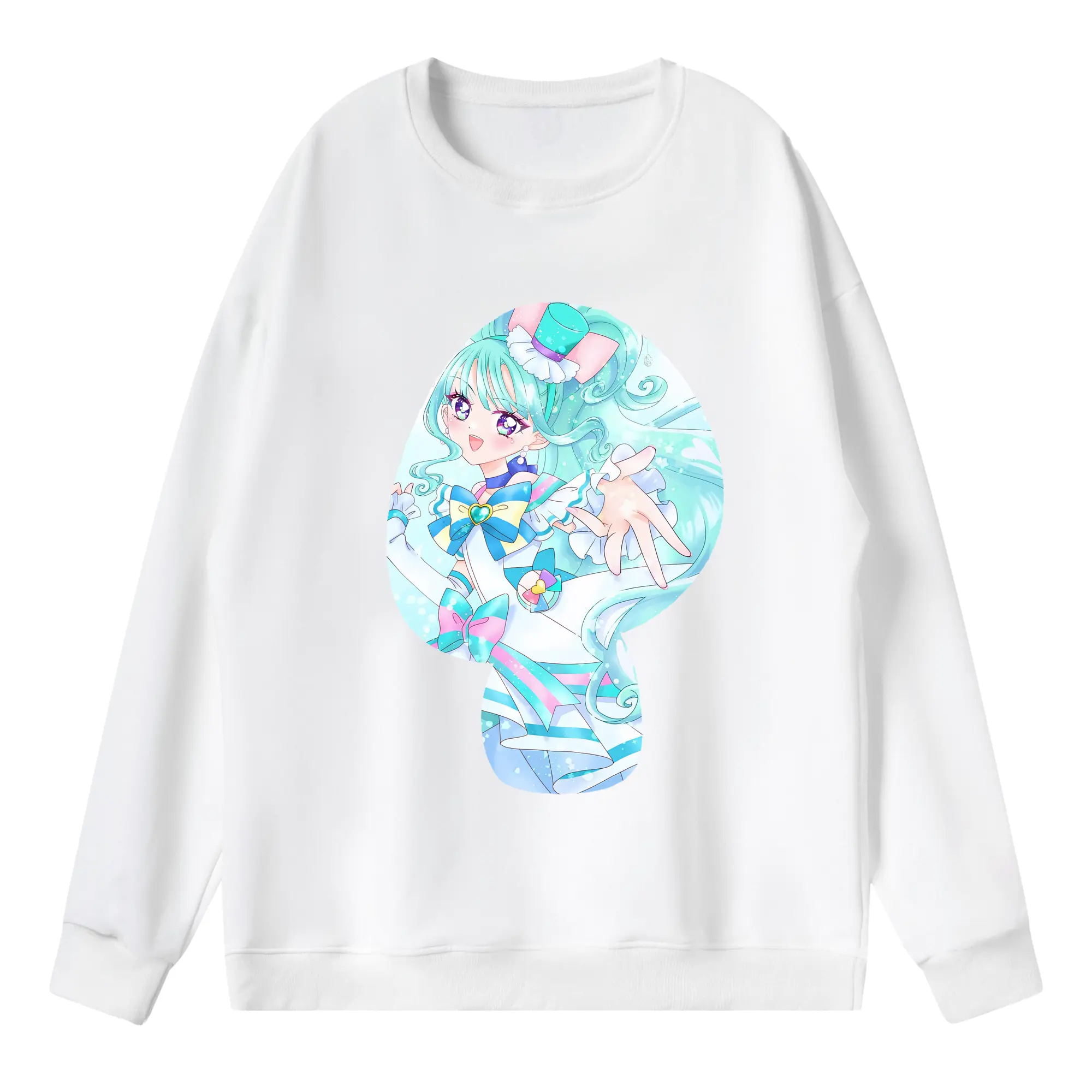 わんだふるぷりきゅあ グッズ 猫屋敷まゆ - 薄手 クルーネック スウェット 裏毛260g · ポリエステル 春秋向け カジュアル 男女兼用 · トレーナー デイリー スポーツ 散歩に最適