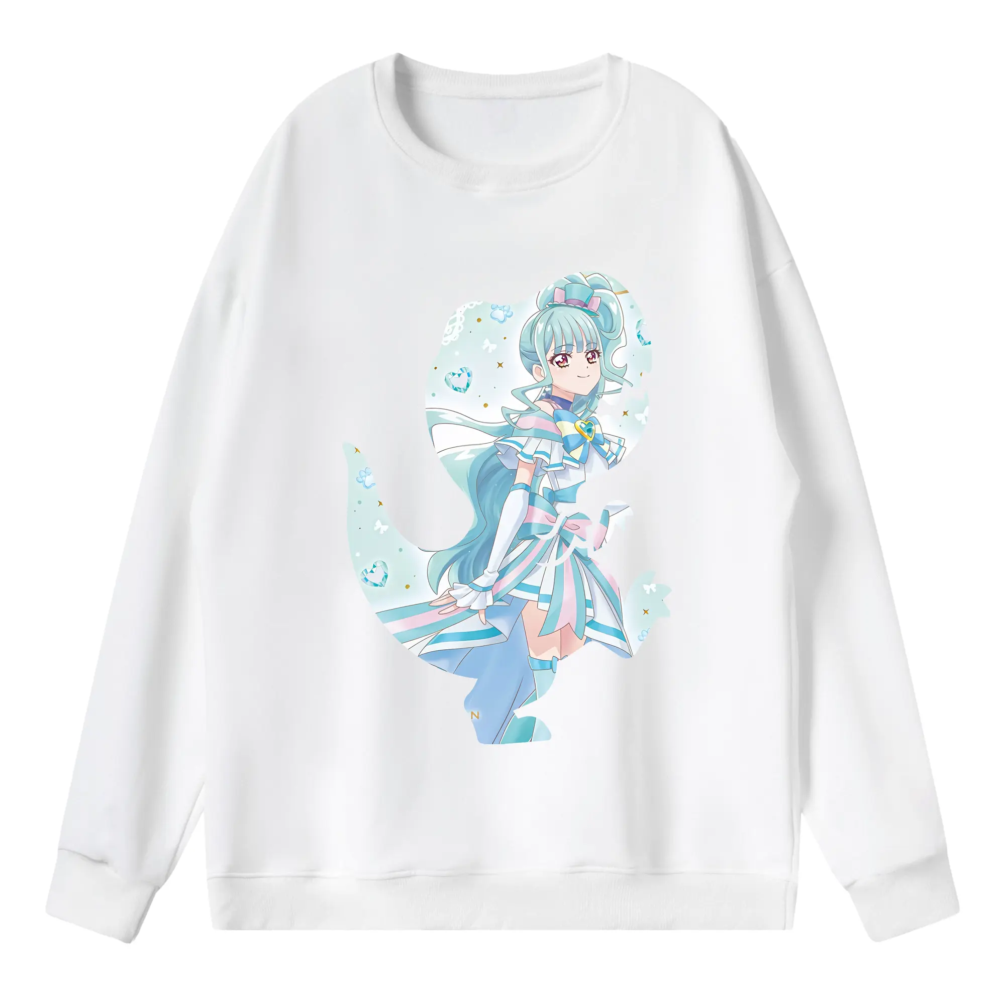 わんだふるぷりきゅあ グッズ 猫屋敷まゆ - 薄手 クルーネック スウェット 裏毛260g · ポリエステル 春秋向け カジュアル 男女兼用 · トレーナー デイリー スポーツ 散歩に最適