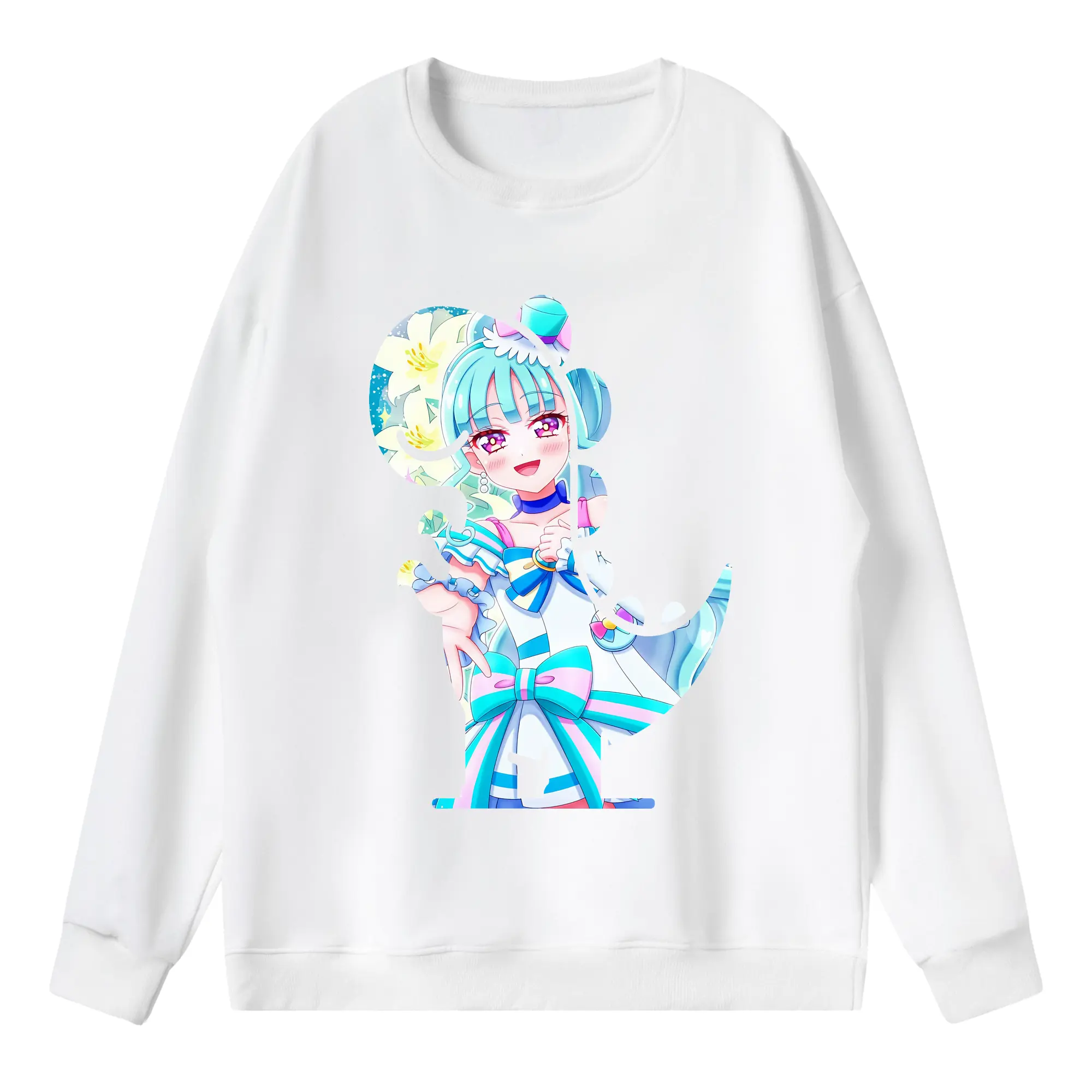 わんだふるぷりきゅあ グッズ 猫屋敷まゆ - 薄手 クルーネック スウェット 裏毛260g · ポリエステル 春秋向け カジュアル 男女兼用 · トレーナー デイリー スポーツ 散歩に最適