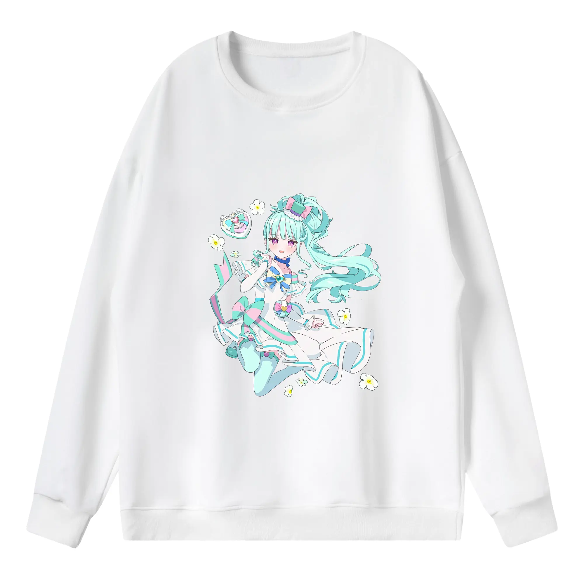 わんだふるぷりきゅあ グッズ 猫屋敷まゆ - 薄手 クルーネック スウェット 裏毛260g · ポリエステル 春秋向け カジュアル 男女兼用 · トレーナー デイリー スポーツ 散歩に最適