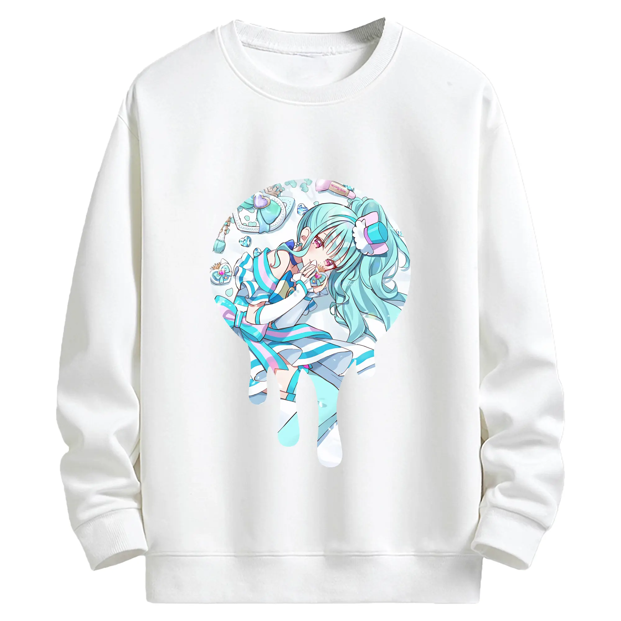 わんだふるぷりきゅあ グッズ 猫屋敷まゆ - キッズ クルーネックスウェットシャツ ・ フロントプリント ・ 綿80％ ポリエステル20％ ・ 快適 通学 スポーツ 日常使い お散歩用