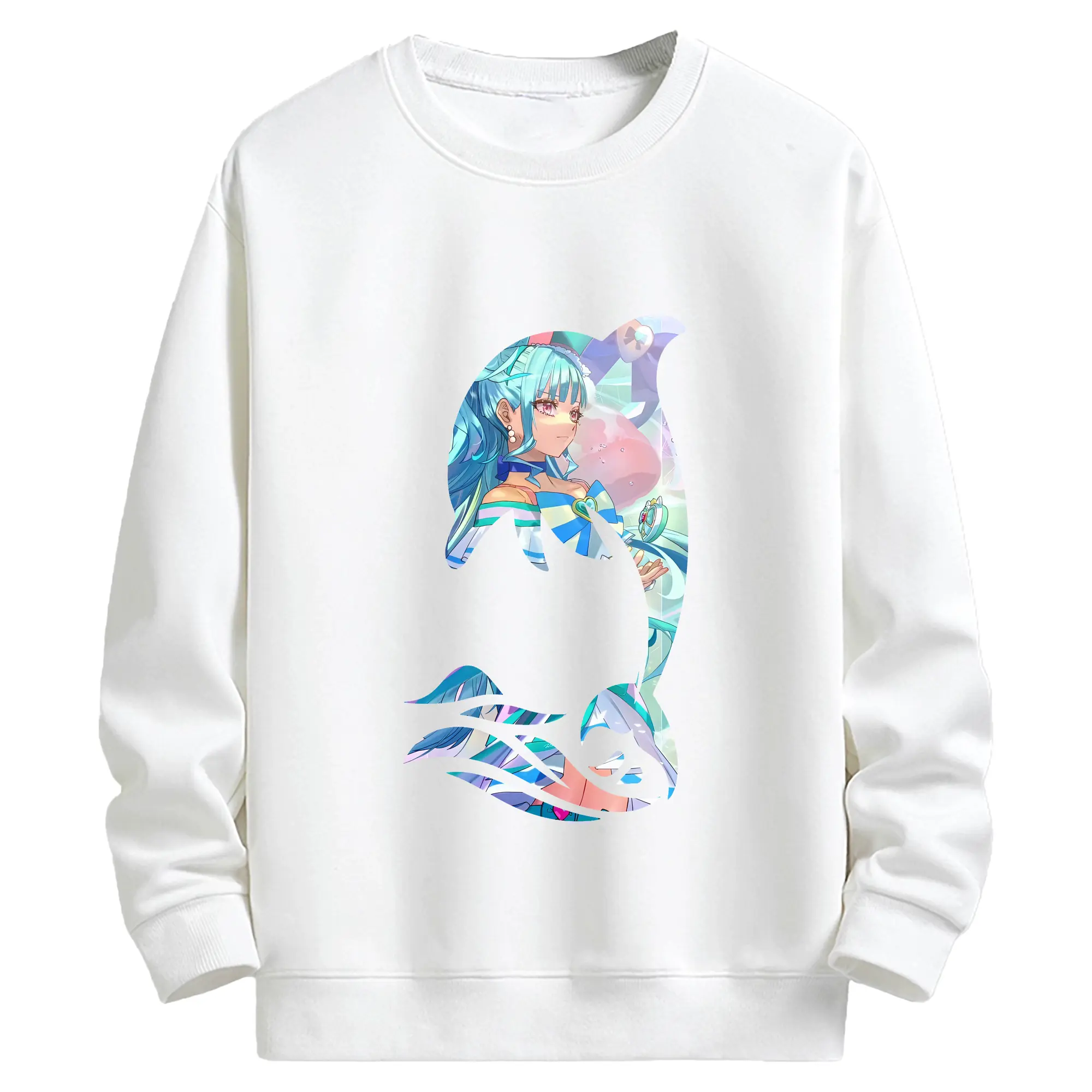 わんだふるぷりきゅあ グッズ 猫屋敷まゆ - キッズ クルーネックスウェットシャツ ・ フロントプリント ・ 綿80％ ポリエステル20％ ・ 快適 通学 スポーツ 日常使い お散歩用