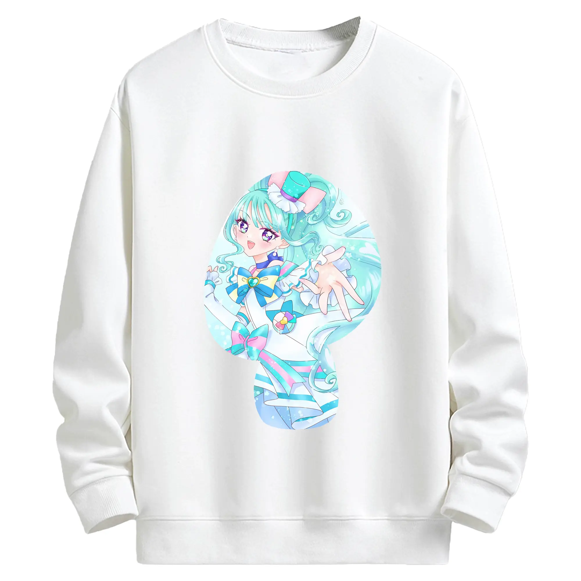 わんだふるぷりきゅあ グッズ 猫屋敷まゆ - キッズ クルーネックスウェットシャツ ・ フロントプリント ・ 綿80％ ポリエステル20％ ・ 快適 通学 スポーツ 日常使い お散歩用