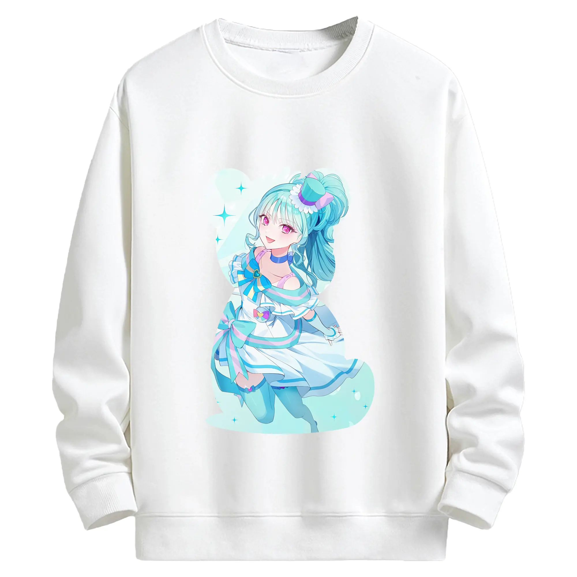 わんだふるぷりきゅあ グッズ 猫屋敷まゆ - キッズ クルーネックスウェットシャツ ・ フロントプリント ・ 綿80％ ポリエステル20％ ・ 快適 通学 スポーツ 日常使い お散歩用