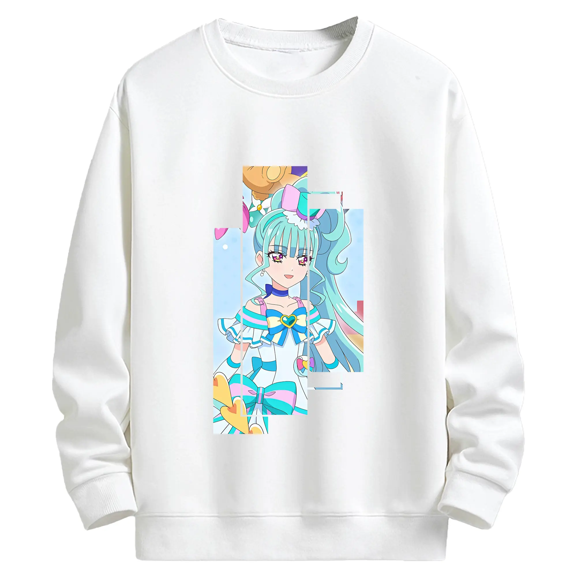 わんだふるぷりきゅあ グッズ 猫屋敷まゆ - キッズ クルーネックスウェットシャツ ・ フロントプリント ・ 綿80％ ポリエステル20％ ・ 快適 通学 スポーツ 日常使い お散歩用