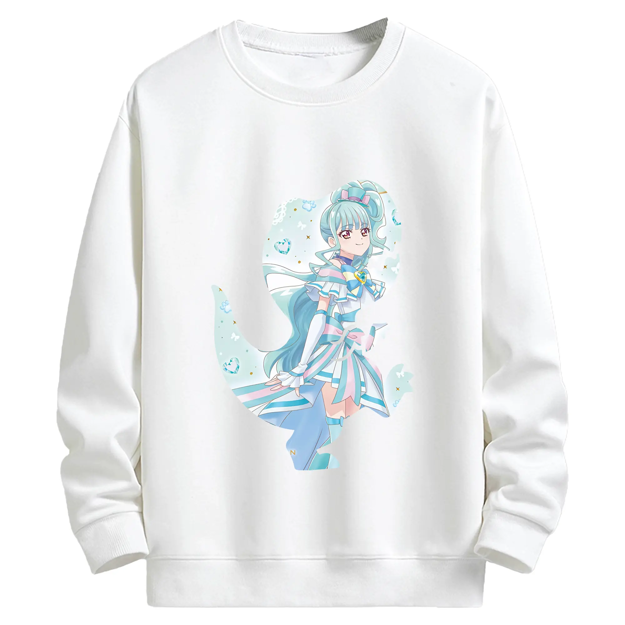 わんだふるぷりきゅあ グッズ 猫屋敷まゆ - キッズ クルーネックスウェットシャツ ・ フロントプリント ・ 綿80％ ポリエステル20％ ・ 快適 通学 スポーツ 日常使い お散歩用