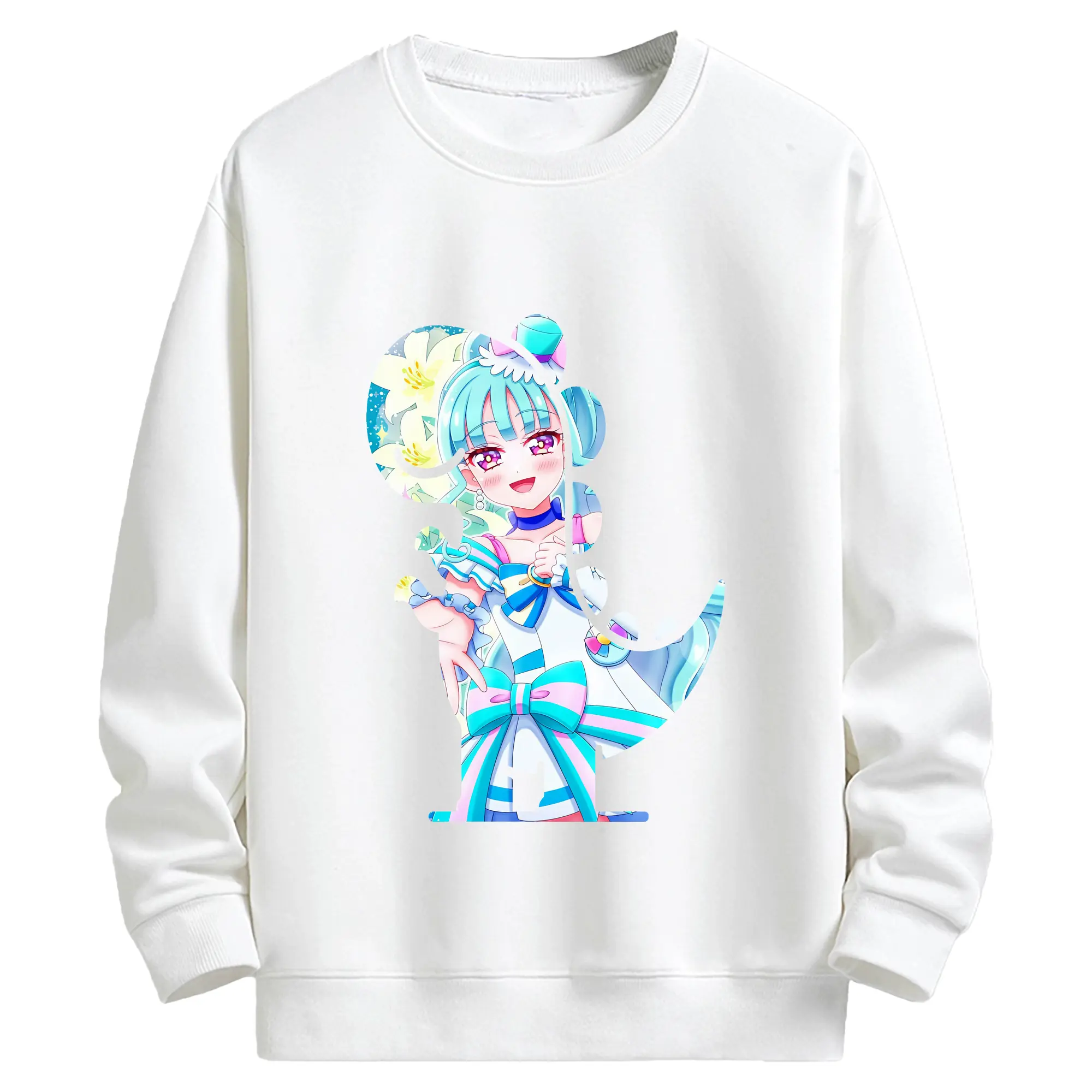 わんだふるぷりきゅあ グッズ 猫屋敷まゆ - キッズ クルーネックスウェットシャツ ・ フロントプリント ・ 綿80％ ポリエステル20％ ・ 快適 通学 スポーツ 日常使い お散歩用