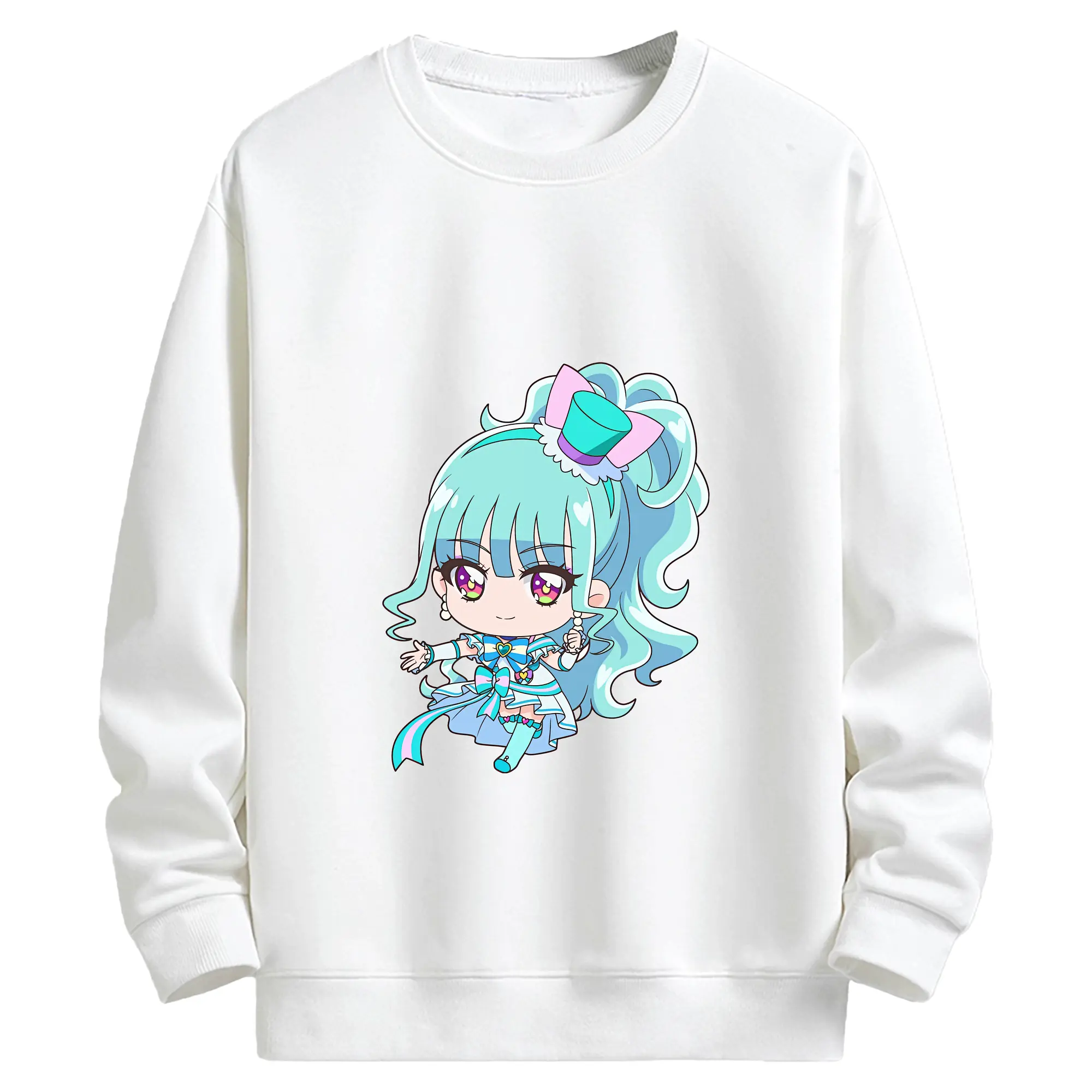 わんだふるぷりきゅあ グッズ 猫屋敷まゆ - キッズ クルーネックスウェットシャツ ・ フロントプリント ・ 綿80％ ポリエステル20％ ・ 快適 通学 スポーツ 日常使い お散歩用