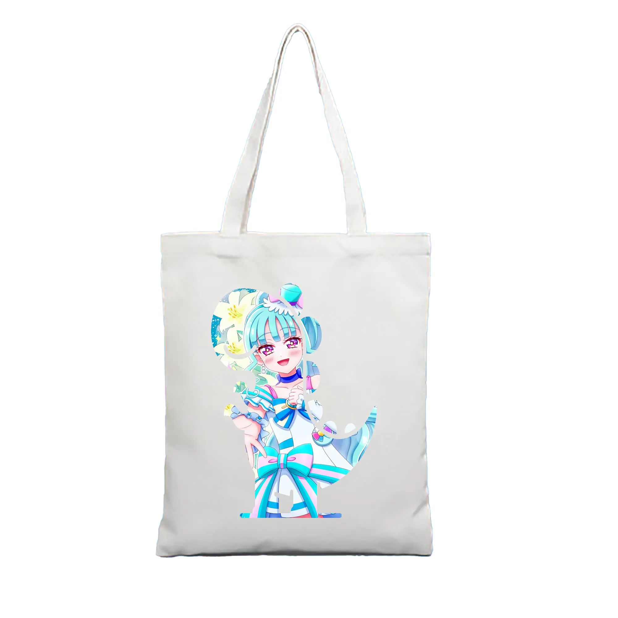 わんだふるぷりきゅあ グッズ 猫屋敷まゆ - 縦型キャンバス手提げバッグ（トートバッグ） ・ キャンバス素材 ・ ショッピング用 ・ 軽量 丈夫 お手入れ簡単