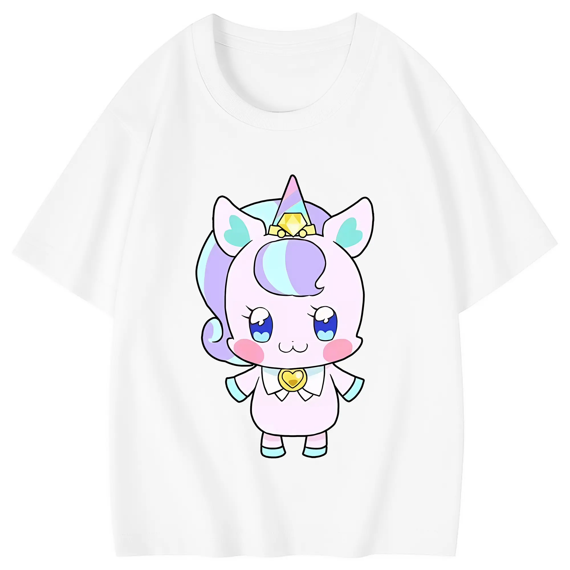 わんだふるぷりきゅあ グッズ ニコ - 綿100％ キッズTシャツ ・ フロントプリント ・ 快適 通気性 ・ スポーツ カジュアル 散歩用