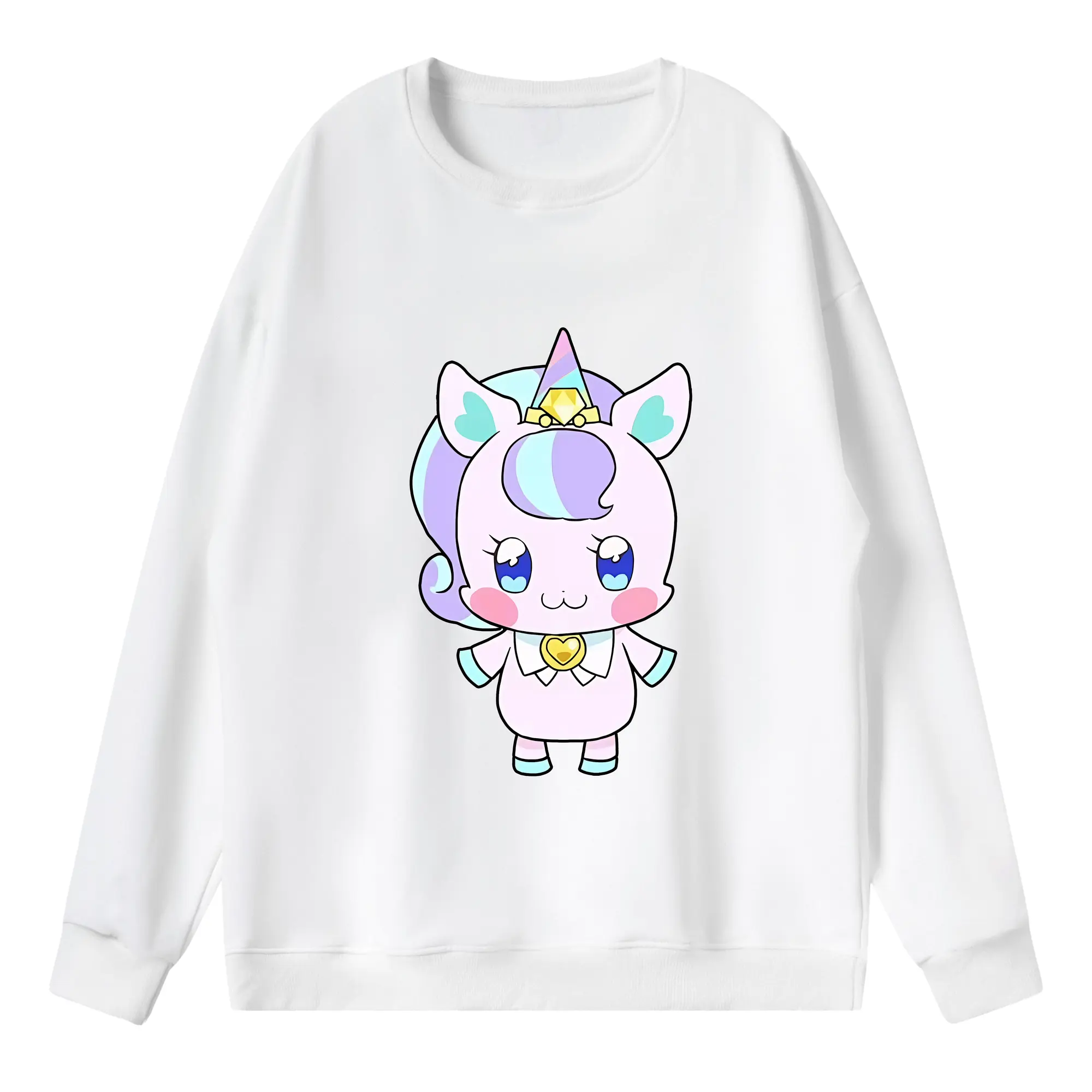 わんだふるぷりきゅあ グッズ ニコ - 薄手 クルーネック スウェット 裏毛260g · ポリエステル 春秋向け カジュアル 男女兼用 · トレーナー デイリー スポーツ 散歩に最適