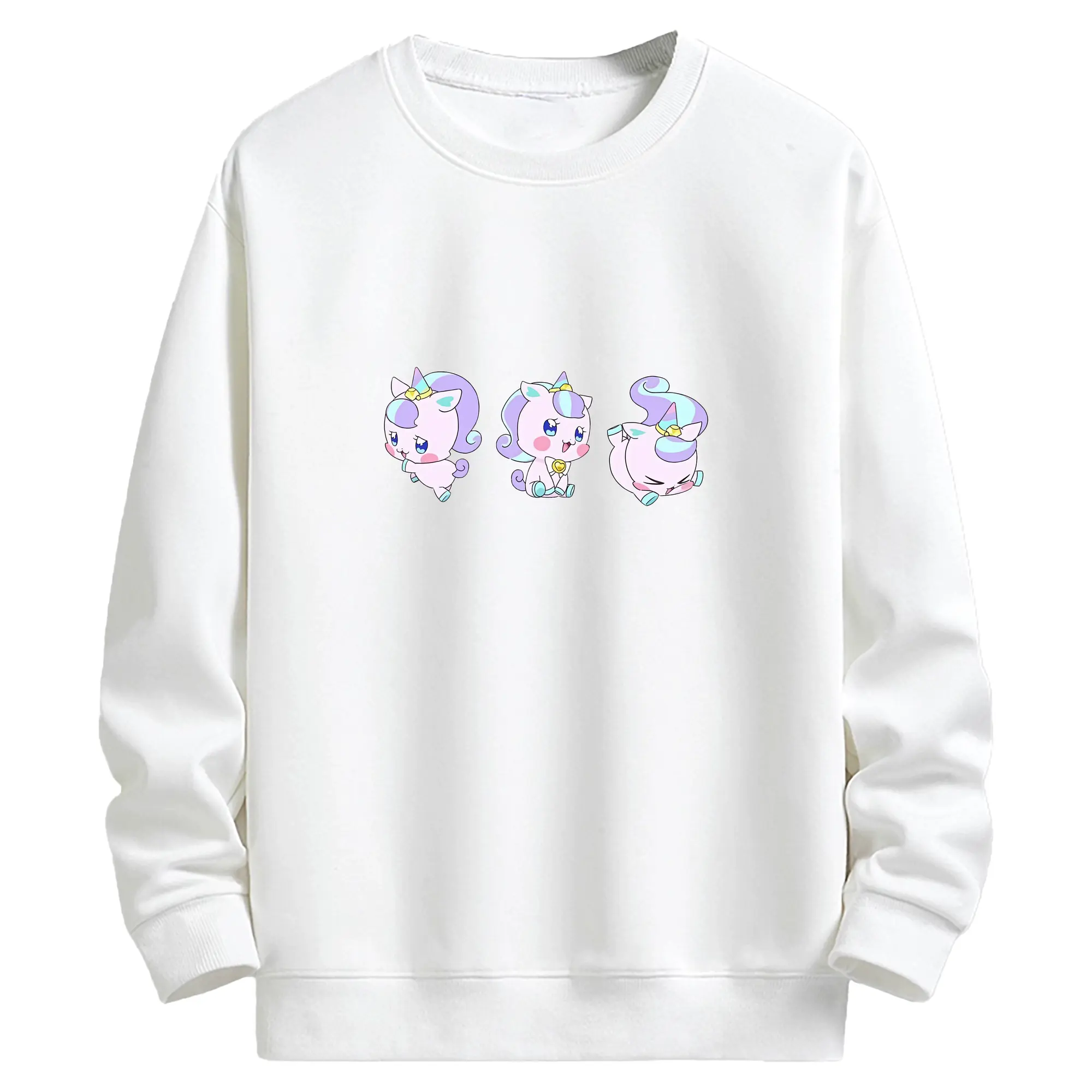 わんだふるぷりきゅあ グッズ ニコ - キッズ クルーネックスウェットシャツ ・ フロントプリント ・ 綿80％ ポリエステル20％ ・ 快適 通学 スポーツ 日常使い お散歩用